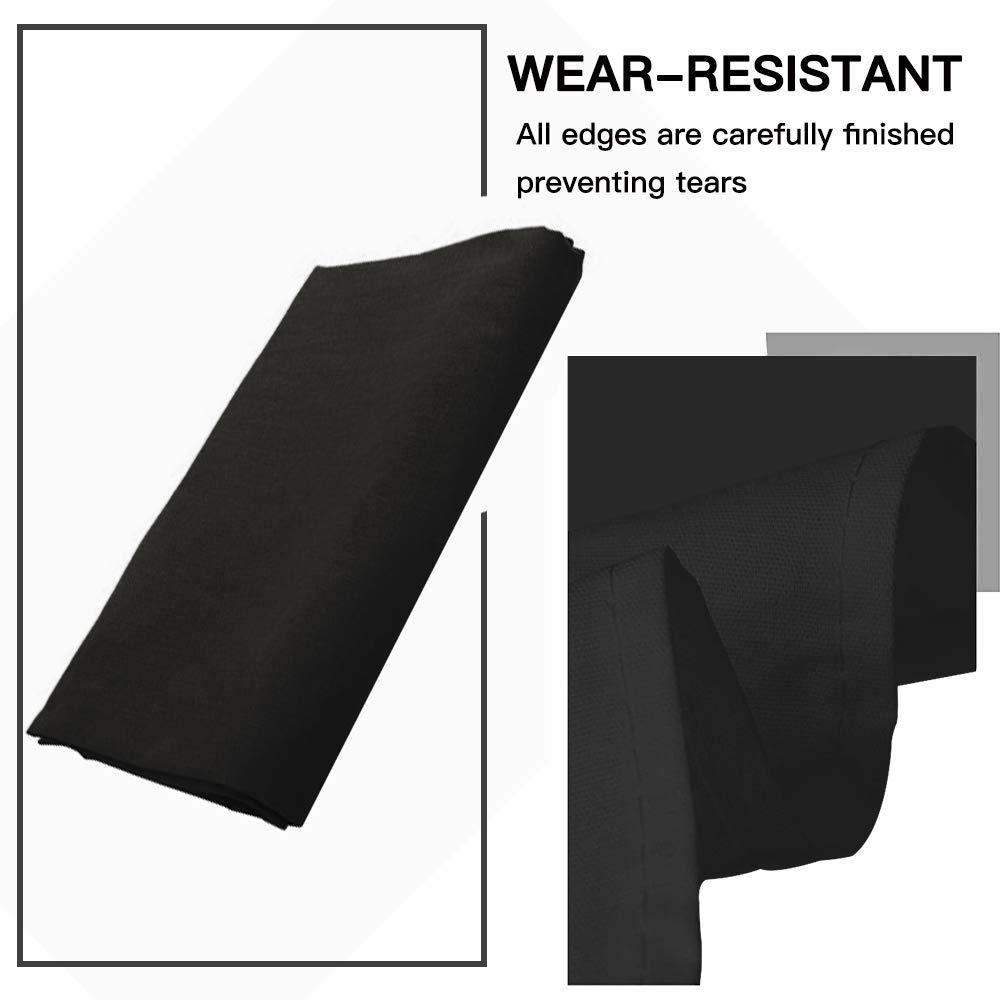 Mountdog 10x12ft Black Polyester Photography Backdrop - 3x3.6M Studio Background for Photo Video Shoot with 4 Clips & 4 Spring Clamps - Perfect for Portrait, Product Photography, YouTube Videos and Live Streaming