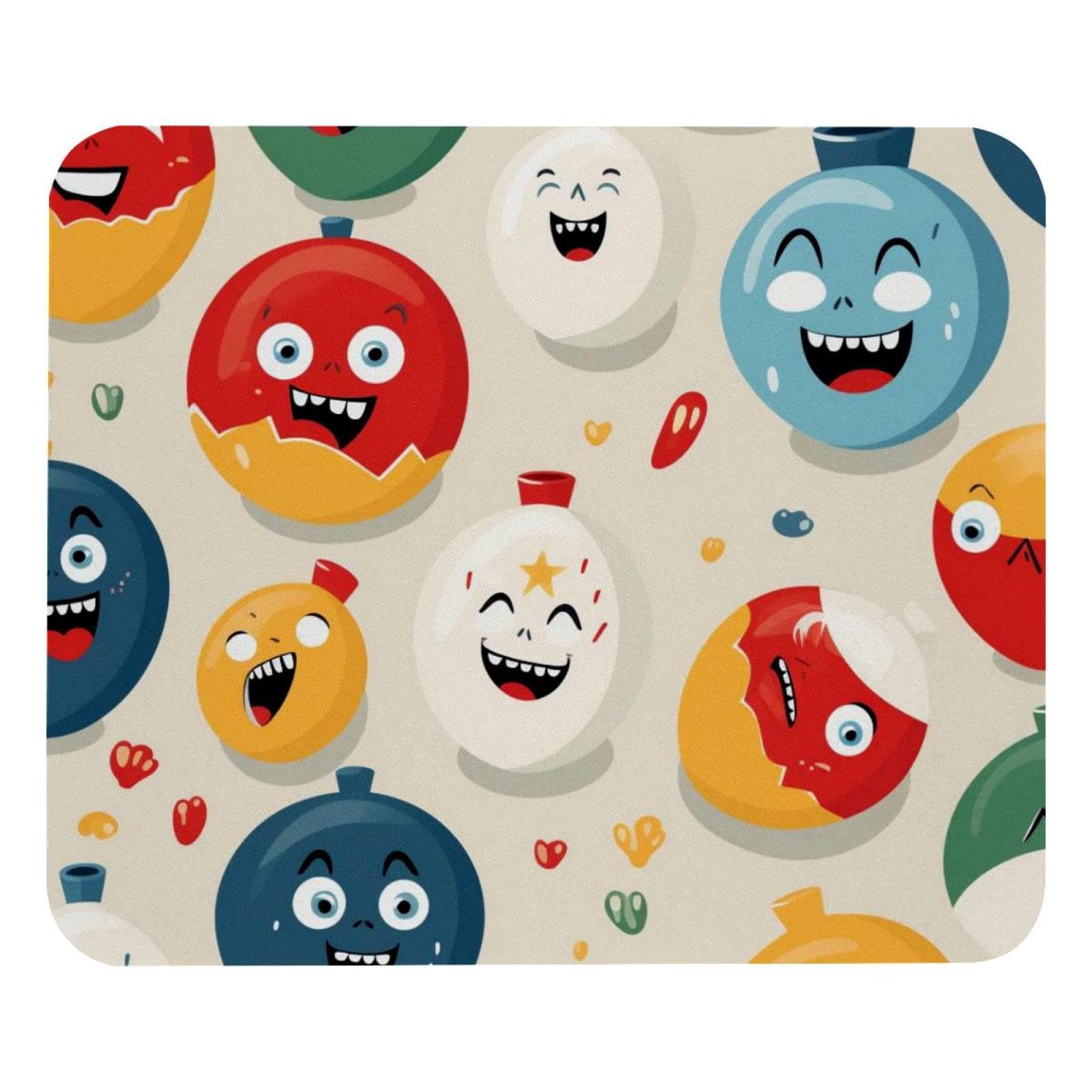 Cute Bowling Balls Emoticon Desk Mat - Non-Slip Rubber Base Gaming Mouse Pad & Keyboard Mat for Work, Office, Home & PC Gaming - Perfect for Computer Desks, Workstations & Gaming Setups