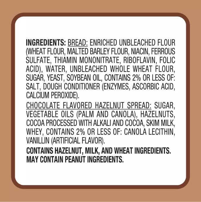 Uncrustables Frozen Chocolate Hazelnut Spread Sandwich - 4 Count (Pack of 12, 48 Total) | Peanut-Free Snack for Kids Lunch, School, Picnics & On-the-Go Breakfast