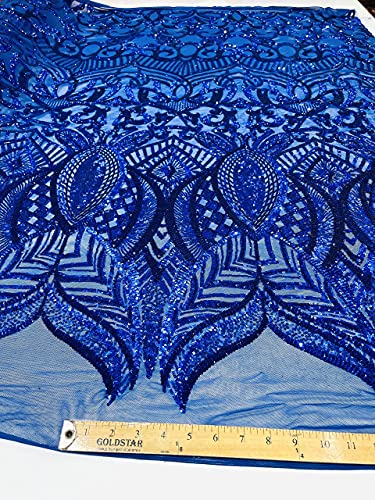 Royal Blue on Blue Mesh