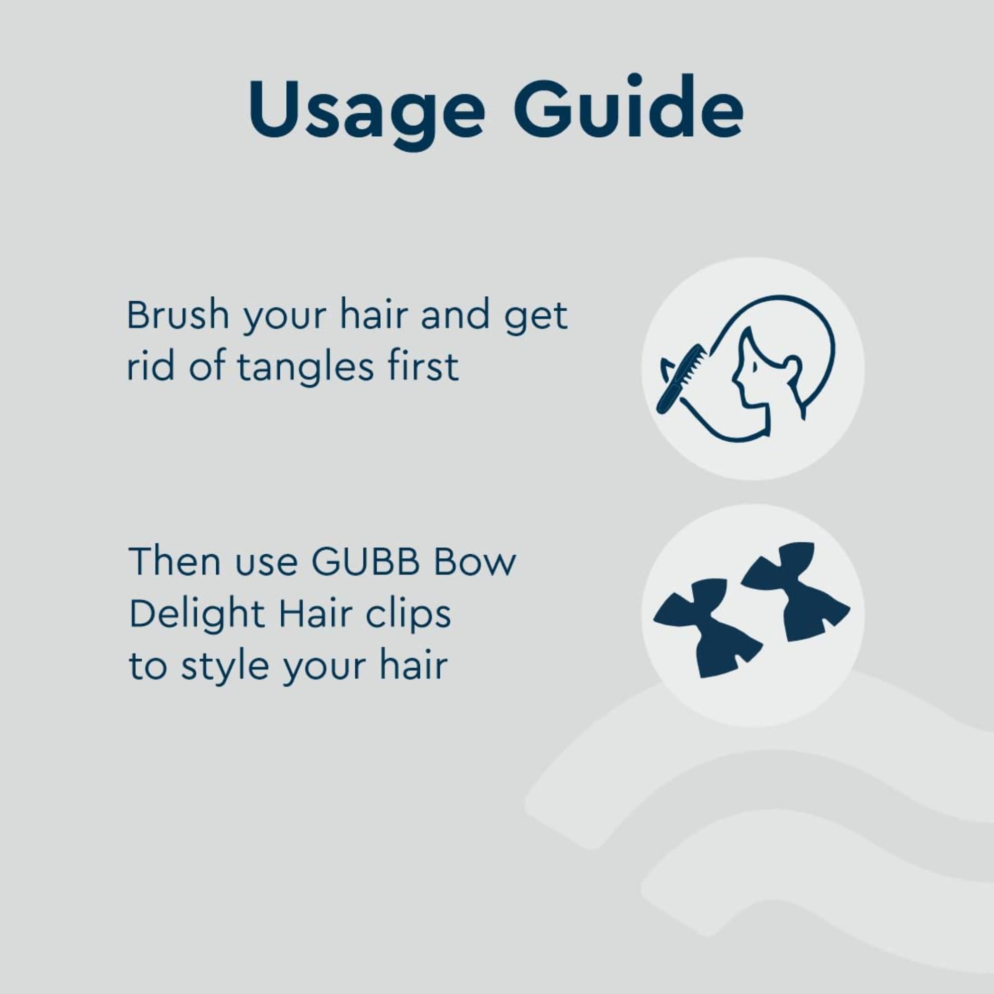 GUBB Bow Delight Hair Clips Set for Girls & Women - 2 Piece Bow Ribbon Hairpins | Cute Hair Accessories for Kids, Teens & Adults | Perfect for School, Parties & Everyday Styling