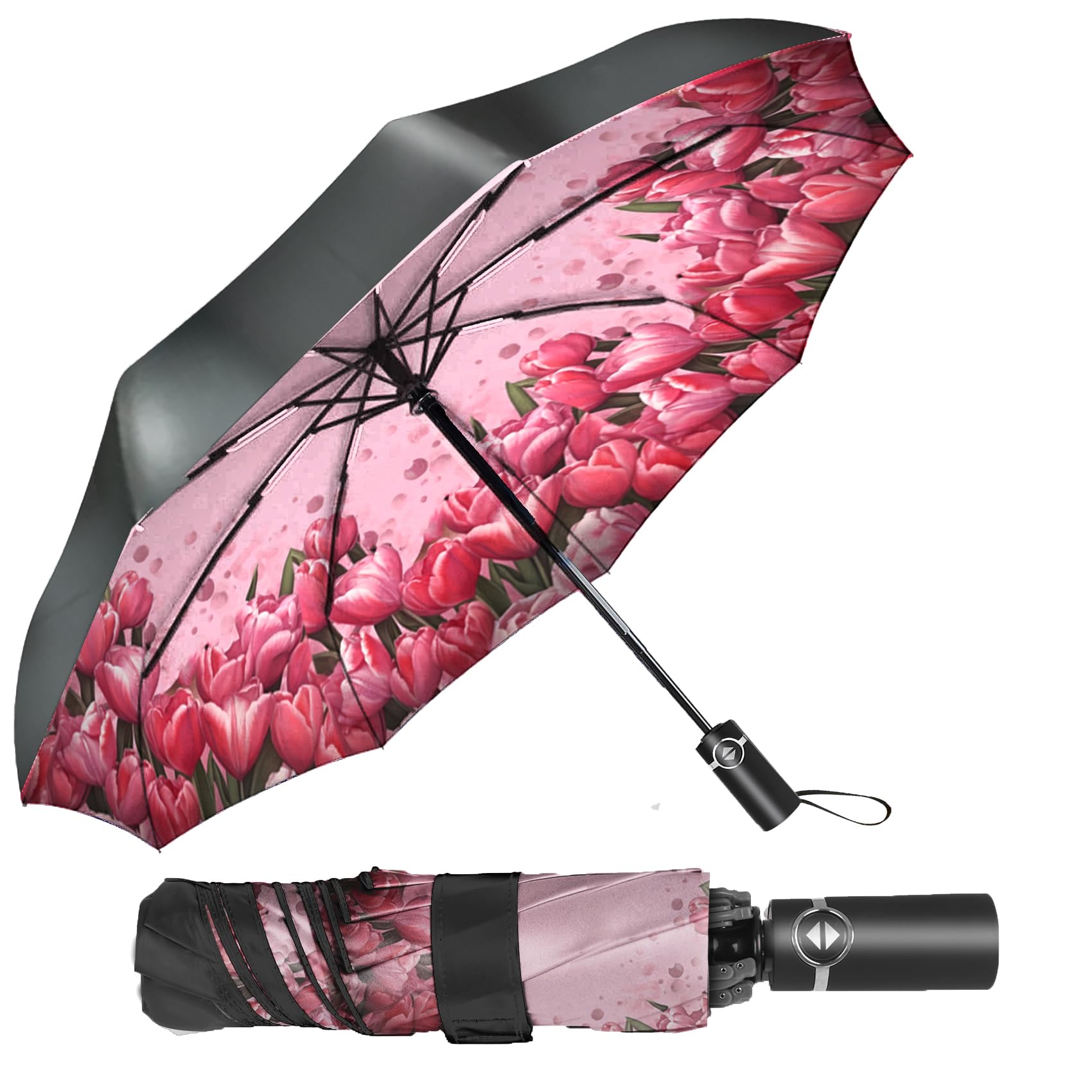 SIEPASA Windproof Reverse Folding Umbrella - Compact Automatic Travel Umbrella for Rain & Sun Protection - Perfect for Men & Women - Ideal for Commuting, Walking, Travel & Outdoor Activities