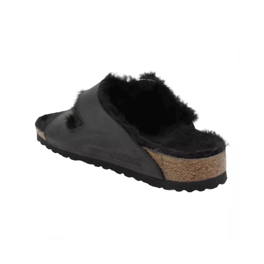 Birkenstock Unisex Arizona Big Buckle Shearling Oiled Leather Sandals - Comfortable Adjustable Straps for Men & Women - Perfect for Casual Wear, Travel & Summer Outfits