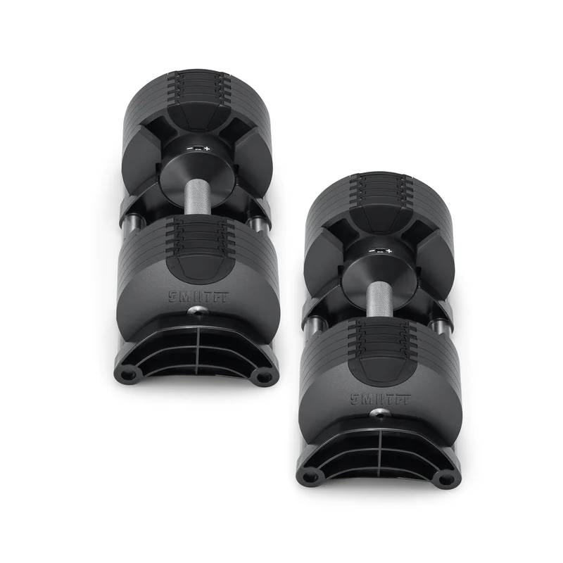 SMRTFT Nüobells 5-50lb Adjustable Dumbbell Pair - Classic Design for Home Gym, Strength Training & Weightlifting - Perfect for Small Spaces & Full-Body Workouts