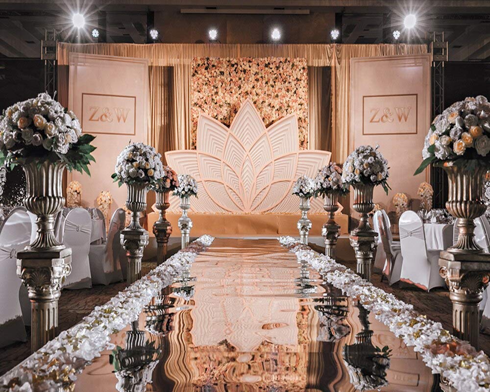4×33 ft Double Sided Silver Aisle Runner Rug - Wedding Decorations Mirror Runner for Indoor/Outdoor Ceremonies, Graduation & Birthday Parties | Perfect for Aisle Walk, Photo Backdrops & Event Floor Decor