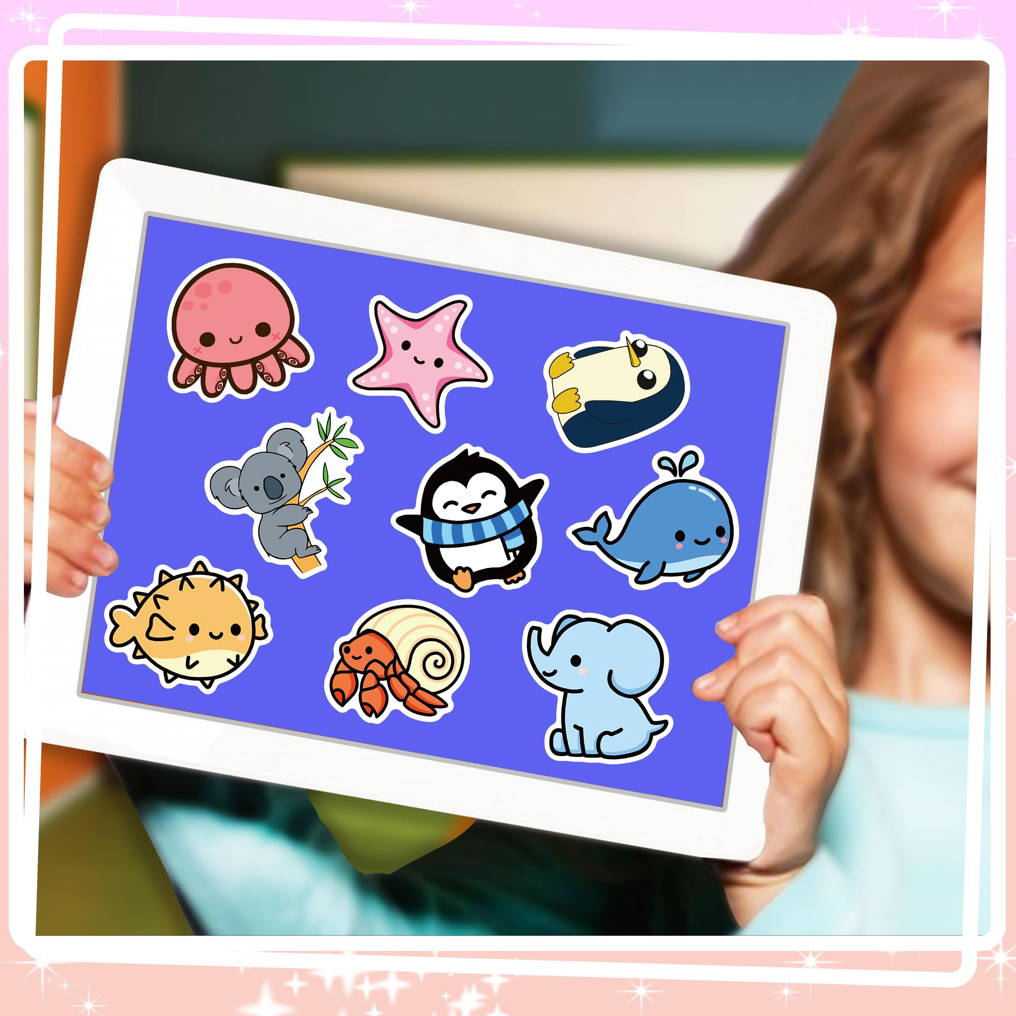 100 Pcs Cute Animal Stickers Pack - Kawaii Vinyl Decals for Teens, Girls & Boys - Perfect for Laptops, Water Bottles, Journals & DIY Crafts