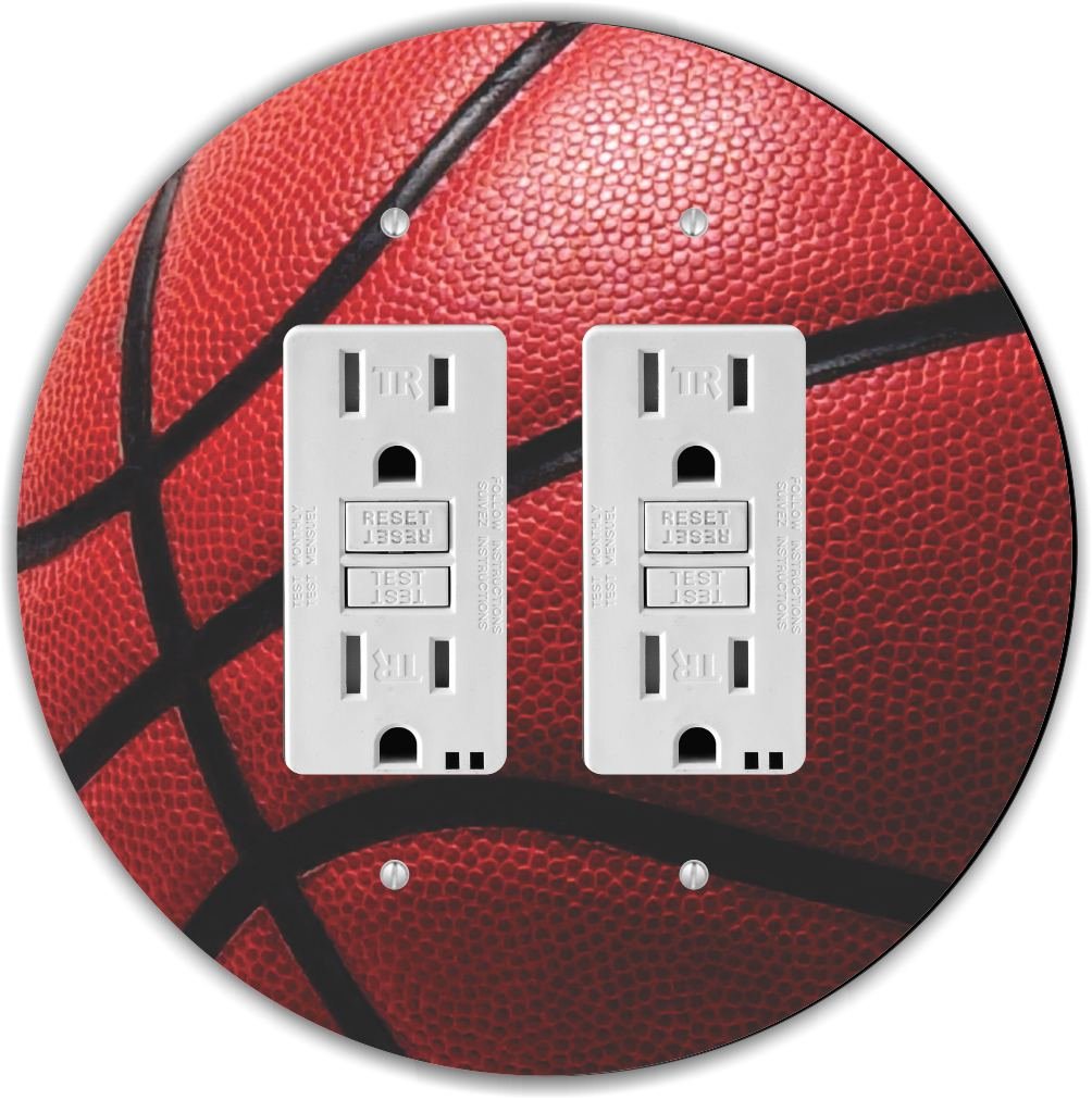 Double GFI Basketball Light Switch Plate for Sports Rooms