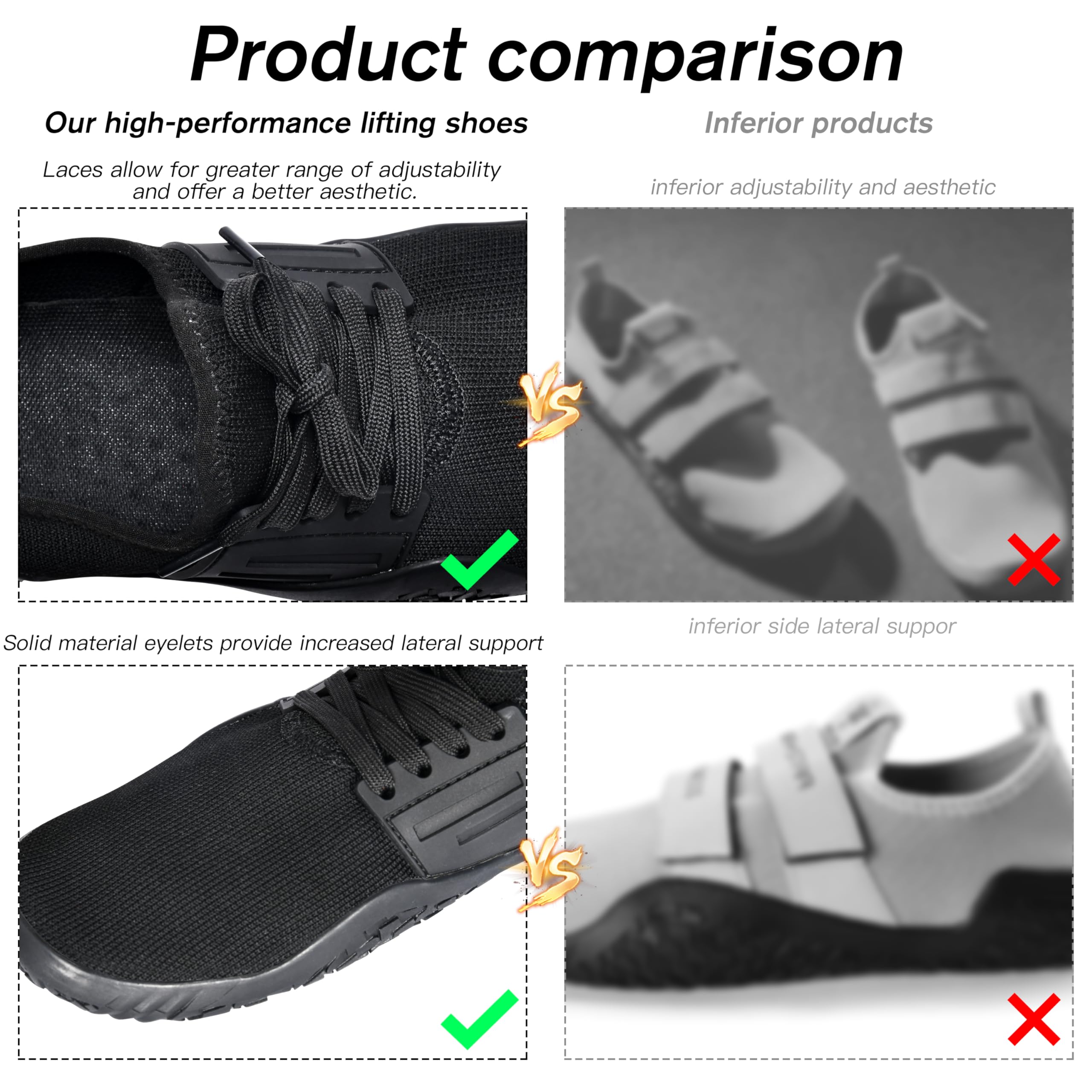 Barefoot Weightlifting Shoes for Men & Women - Minimalist Deadlift & Workout Shoes for CrossFit, Squatting & Boxing | Non-Slip Flat Sneakers for Gym Training & Fitness
