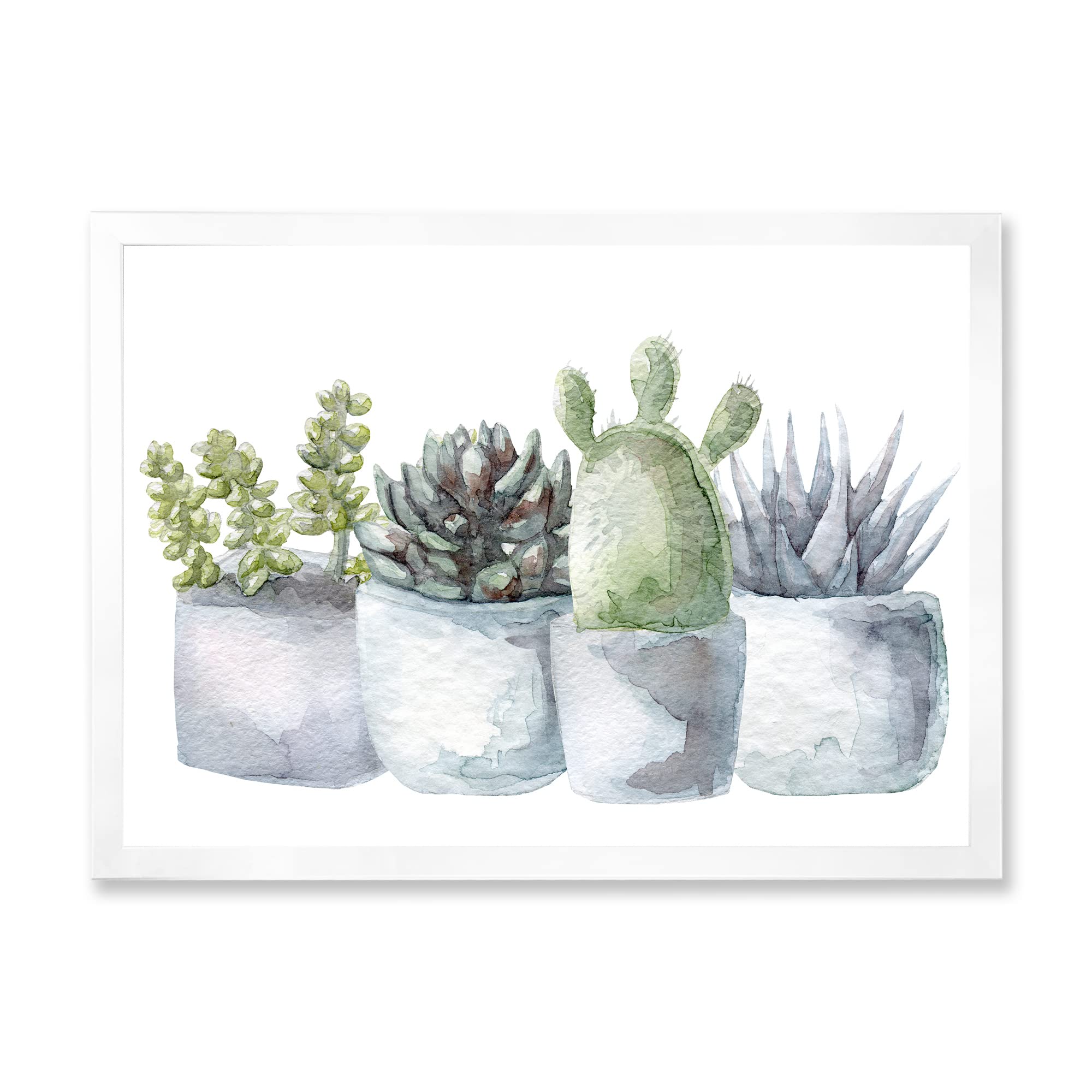 DesignQ Farmhouse Cactus & Succulent Framed Wall Art Decor - Perfect for Living Room, Bedroom, Office & Boho Home Decor