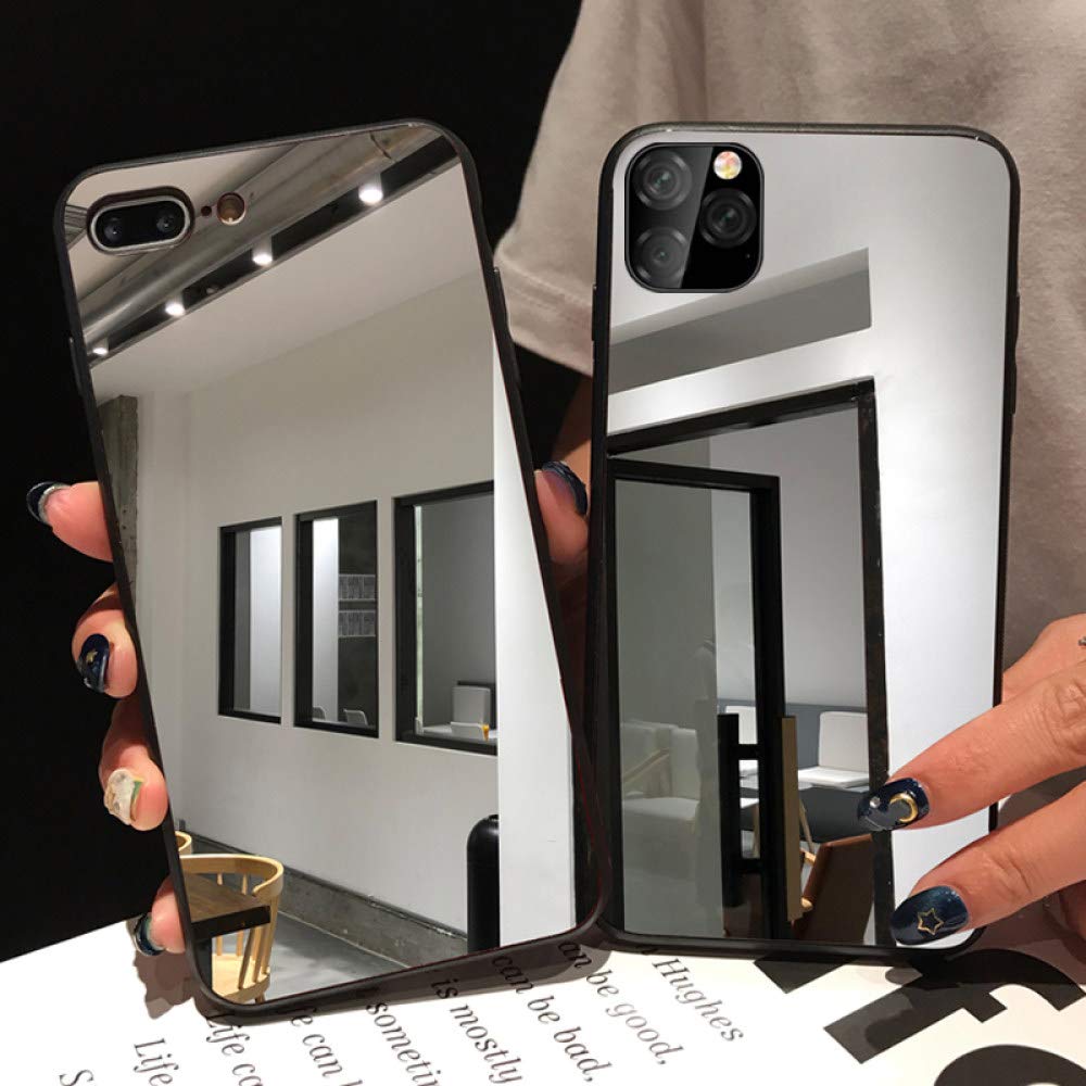 Black Mirror Edge Protective Phone Case for iPhone 13/12/11 Pro Max/X/XS MAX/XR/6s/7/8 Plus - Soft TPU Shockproof Cover with Stylish Reflective Design - Perfect for Night Out, Selfies & Fashion Accessories