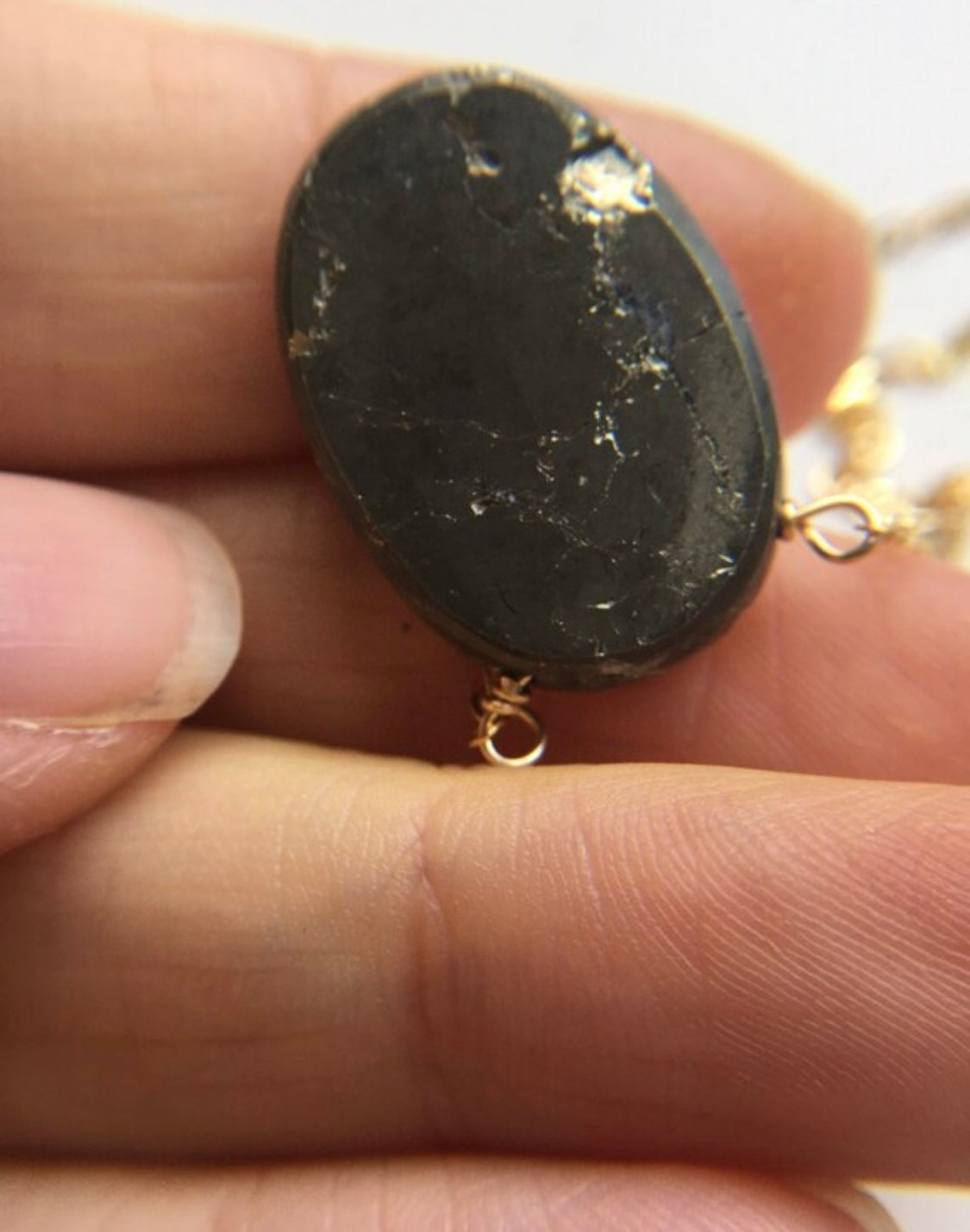 Pyrite Pendant Necklace - 14K Gold Filled Chain - Healing Crystal Jewelry for Women - Perfect for Spiritual Protection & Everyday Wear