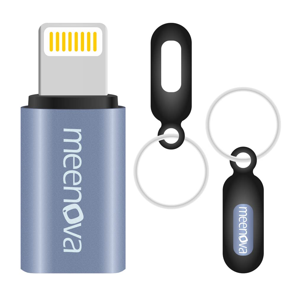 Meenoa 30W USB C to Lightning Adapter with Keychain Rubber Holder - Fast PD Charging for iPhone 14/13/12/11, AirPods Pro & iPod - Compact Travel Charger for Home, Office & Car Use