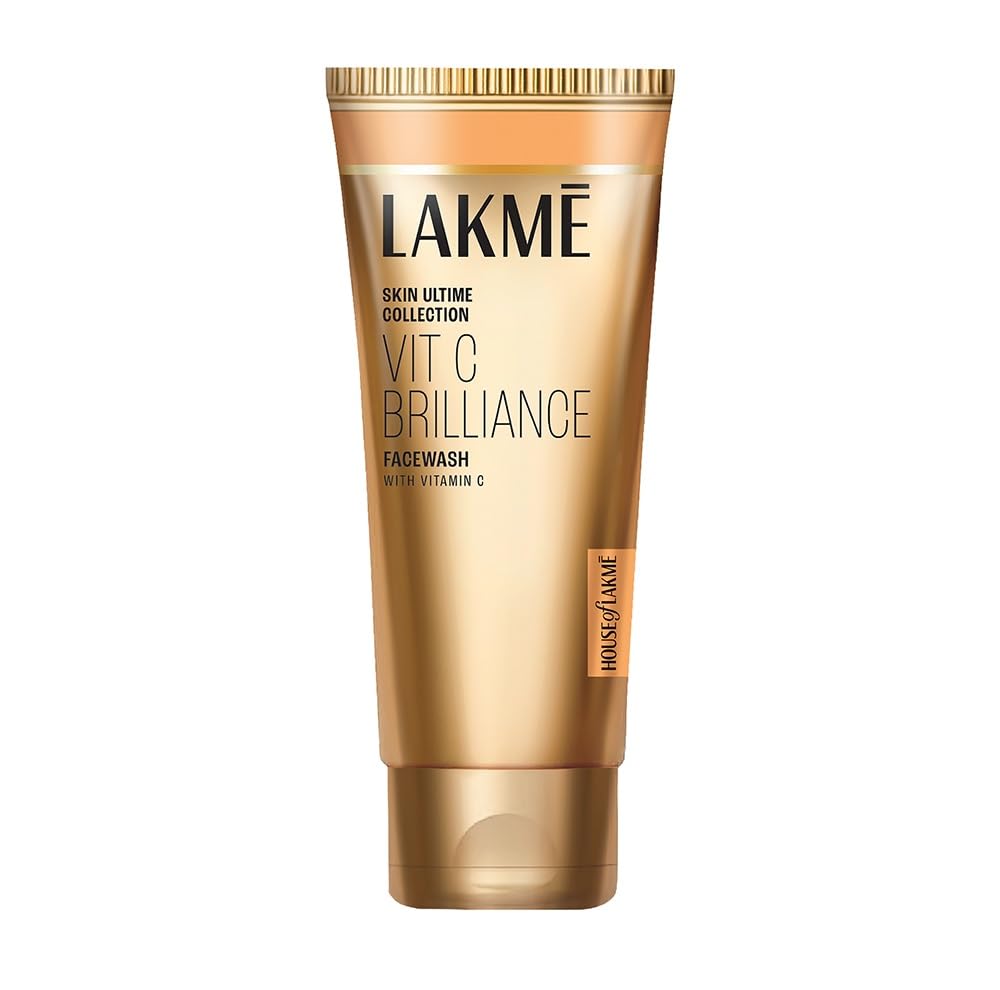 Lakme Vitamin C Brilliance Face Wash 100g - Brightening & Glowing Skin Cleanser | Soap-Free Formula with Vitamin C | Perfect for Daily Skincare Routine & Morning Refresh
