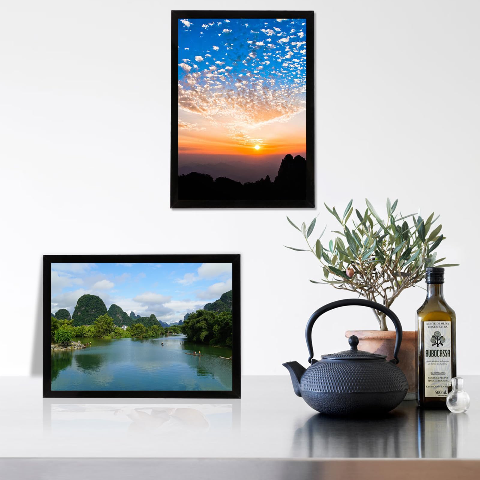 8.5x11 Black Picture Frames - Tabletop/Wall Display for Photos, Arts, Posters