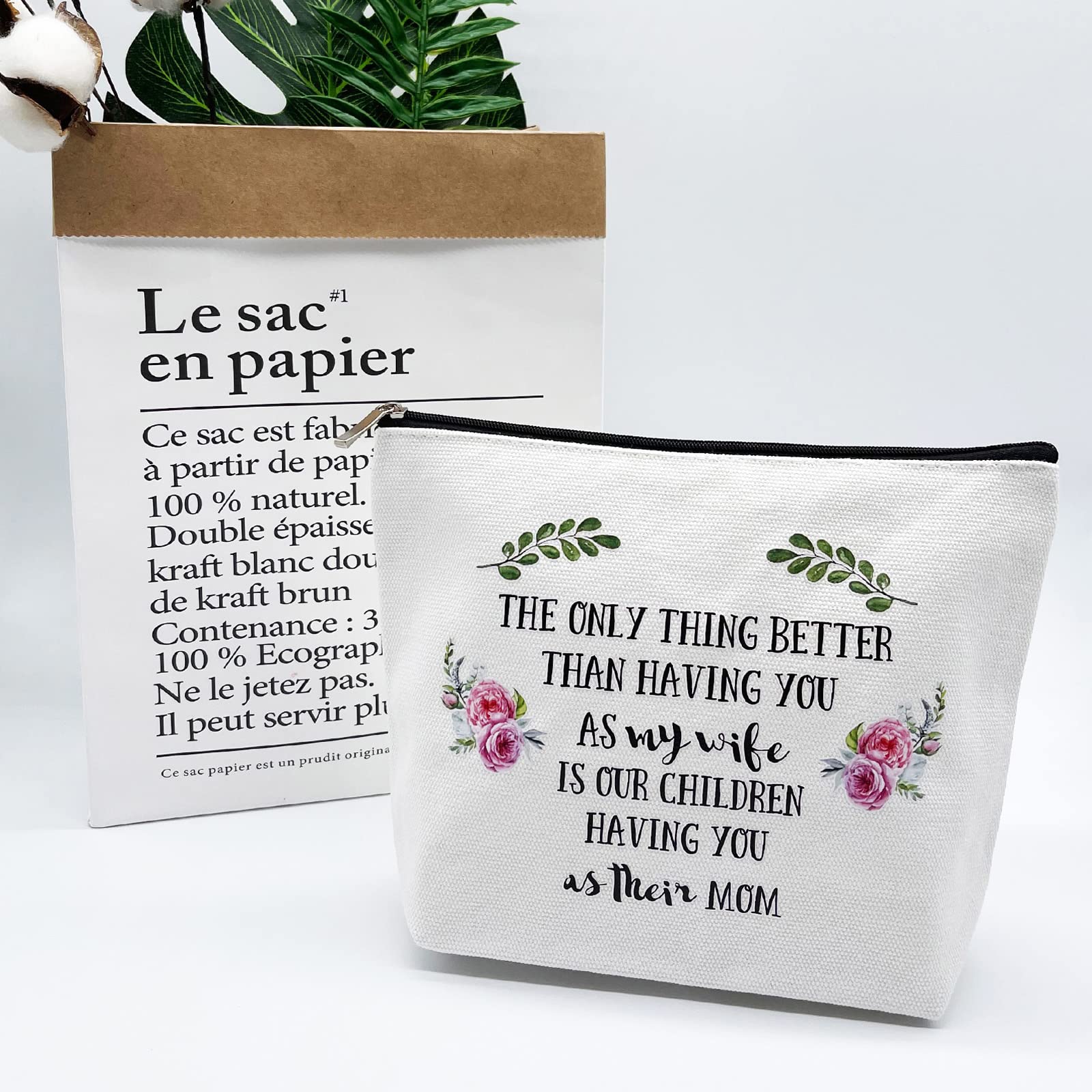 Stylish Makeup Bag for Wife - Perfect Birthday, Christmas, Mother's Day, Wedding & Valentine's Day Gift - Thoughtful Present for Mom from Husband & Kids - Ideal for Travel, Work & Daily Use
