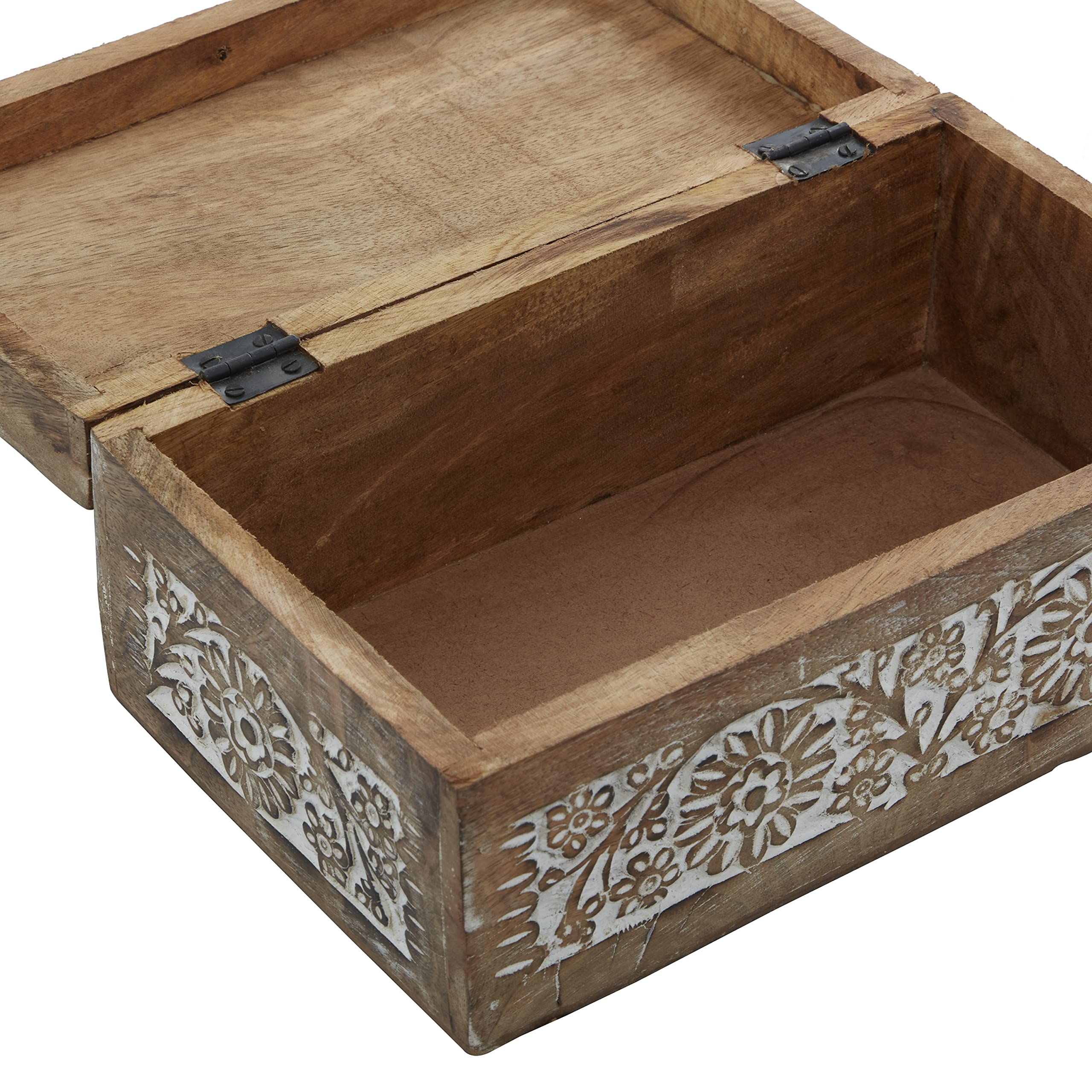Mango Wood Floral Decorative Box Set of 3 - 8