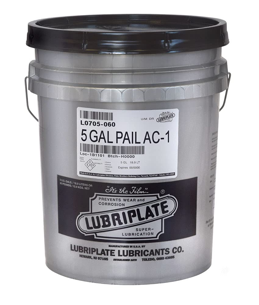 Lubriplate AC-1 L0705-060 Premium Air Compressor Oil - 5 Gallon Pail for Industrial & Home Use - Ideal for Rotary Screw, Reciprocating & Piston Compressors