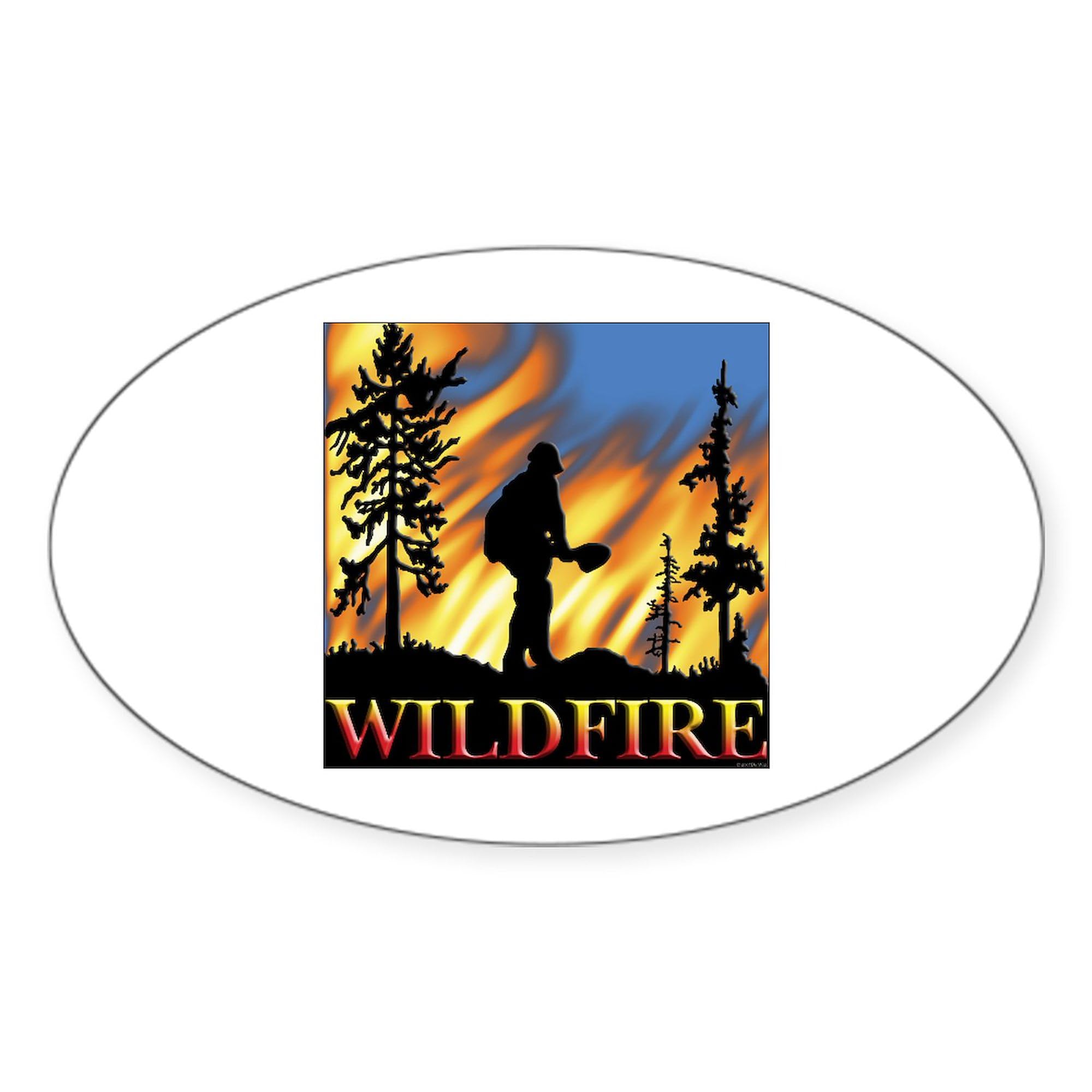 Wildfire Oval Car Bumper Sticker - Durable Vinyl Decal for Vehicles