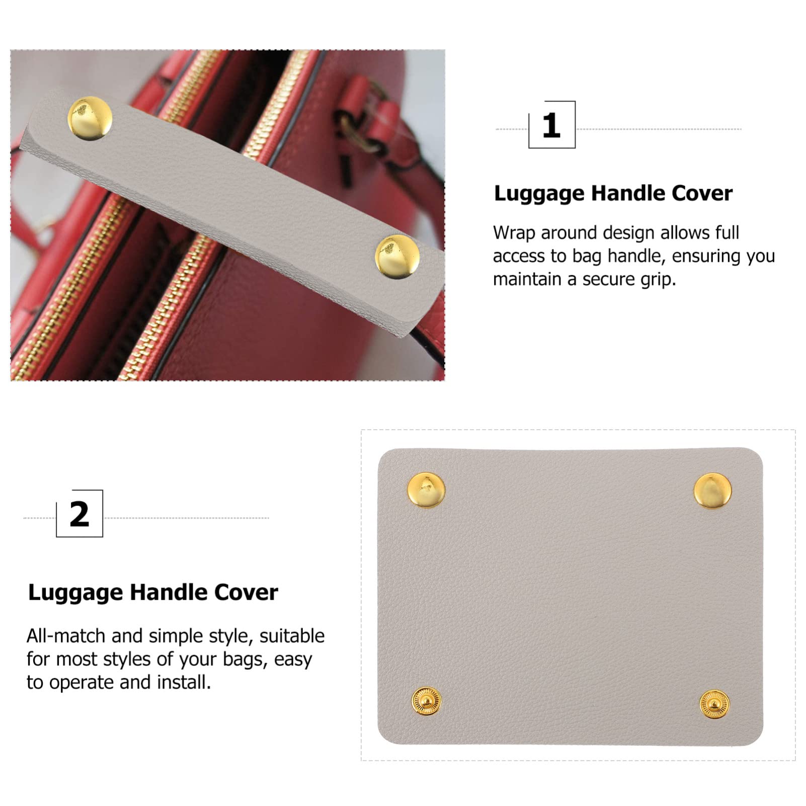 Premium PU Leather Handbag Handle Cover - Durable Luggage Grip Protector for Travel & Daily Use | Fashionable & Comfortable Handle Wrap for Bags, Suitcases & Totes