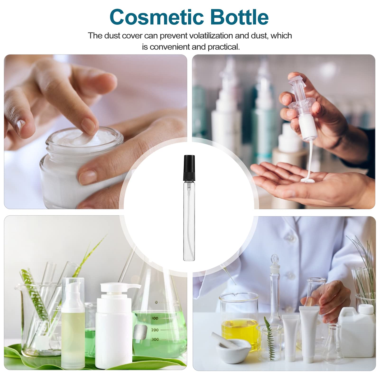 Minkissy 20-Pack 10ml Refillable Glass Perfume Spray Bottles - Travel-Sized Mini Perfume Atomizers for Essential Oils & Fragrances, Fine Mist Sample Vials (Black) - Perfect for DIY Perfume Mixing, Travel Toiletries & Gift Sets