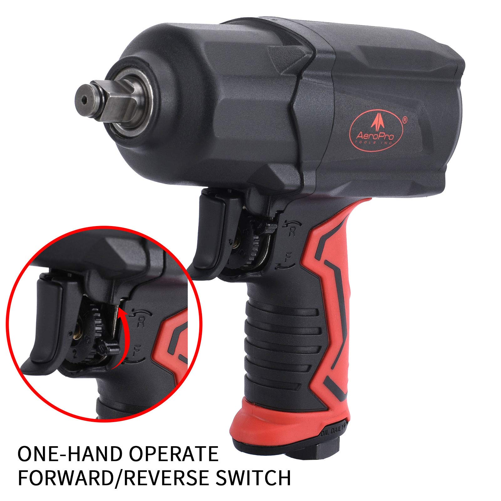 AEROPRO TOOLS A301 1/2-Inch Composite Air Impact Wrench & Digital Tire Inflator with Pressure Gauge & Water Oil Separator - Perfect for Auto Repair, Tire Maintenance, and DIY Projects