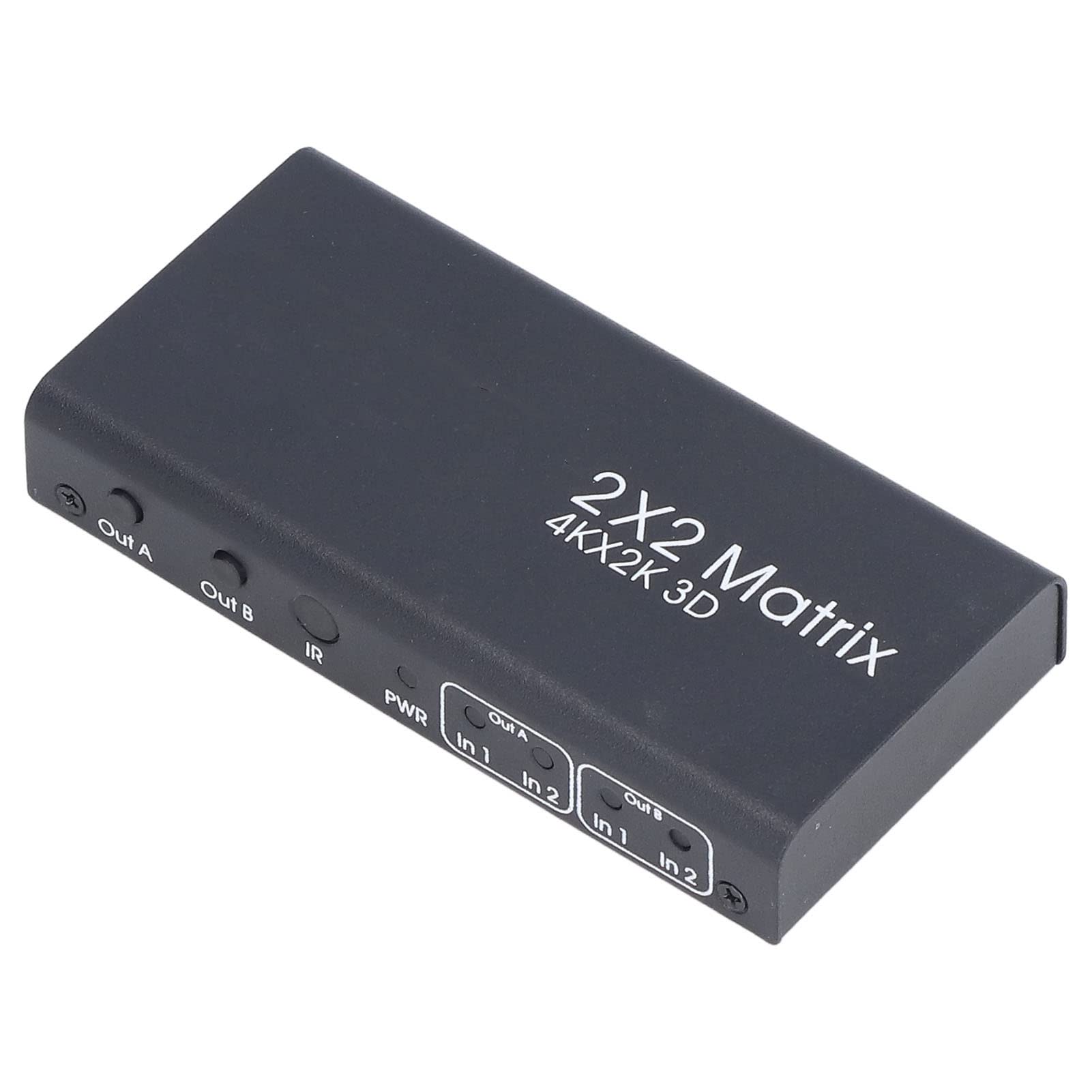 Gaeirt 4K HDMI Splitter 2x2, 30Hz 4K/2K/1080P HD Multimedia Interface Switcher with Infrared Remote - Plug & Play for Laptop, PC, TV, Gaming & Home Theater Setup