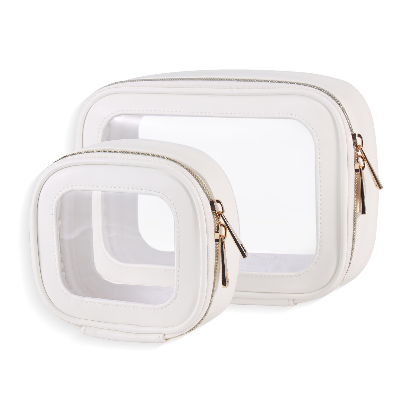 Clear Travel Toiletry Bag Set with Zipper - Cosmetic Organizer for Women | Perfect for Purse & Makeup Storage