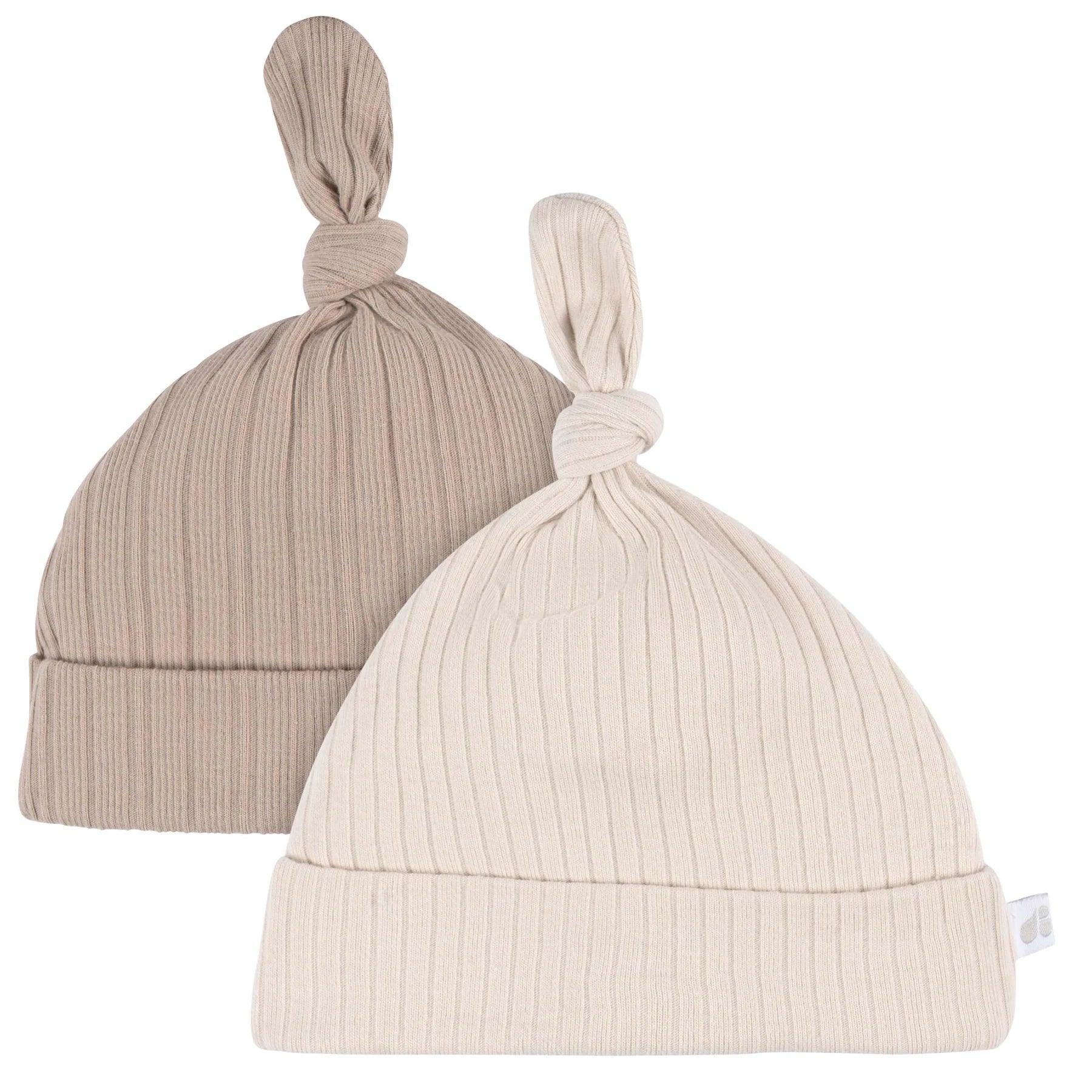Gerber Baby Just Born 4-Piece Hat and Mittens Set - Neutral Tan for Newborns - Perfect for Hospital, Photo Shoots & First Outings
