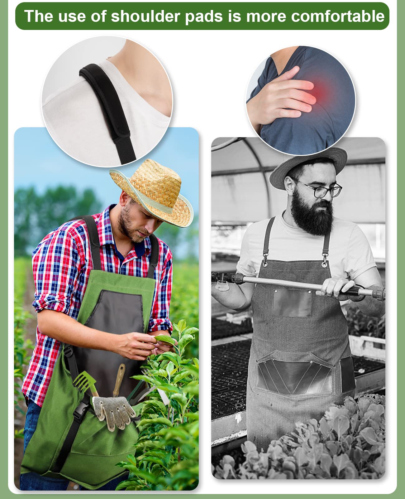 Best Gardening Apron with Quick-Release Pockets - Water-Resistant Harvesting Apron for Women & Men - Perfect for Vegetable Picking, Flower Arranging & Outdoor Gardening Activities