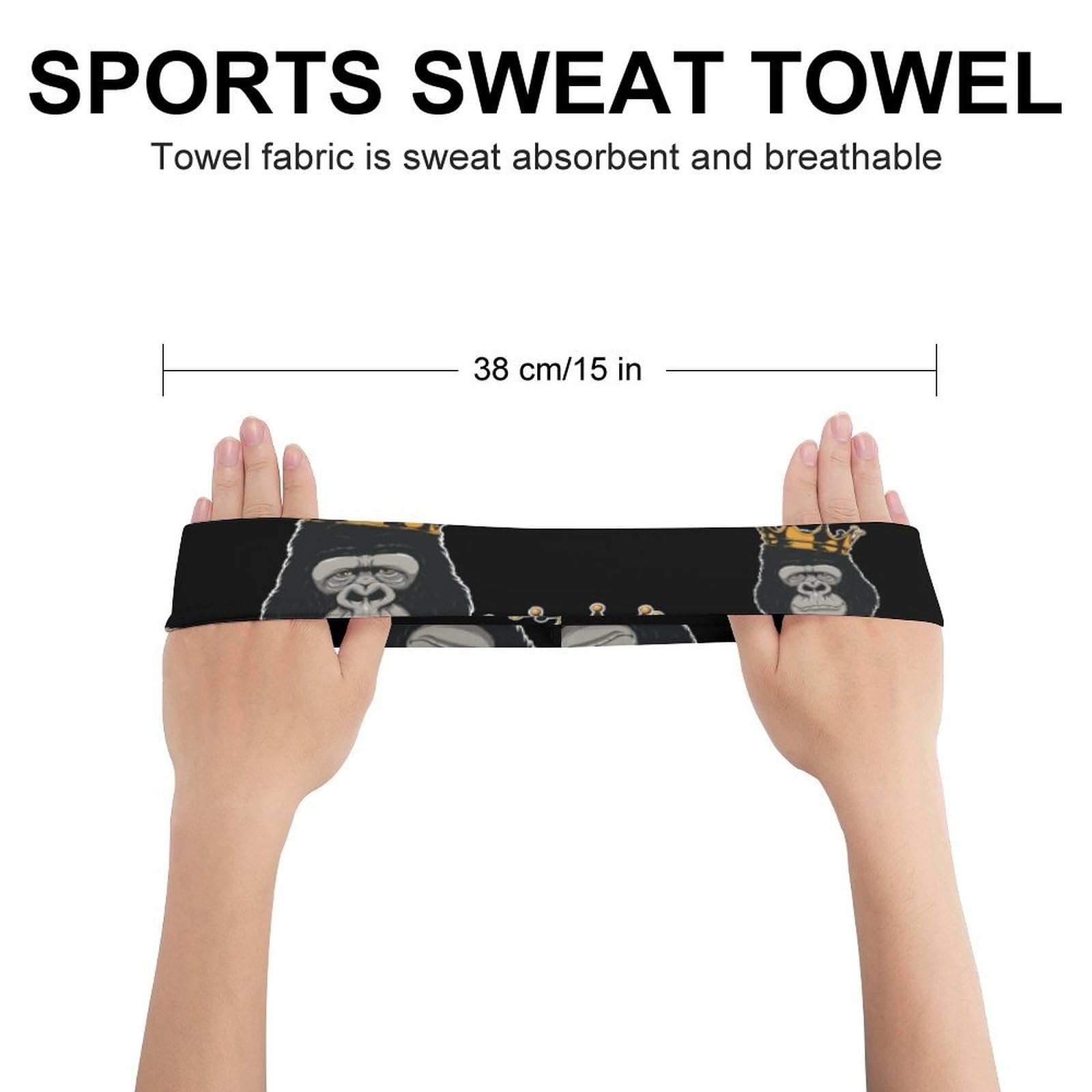 Funny Gorilla Head Women's Headbands - Sweat-Proof Comfort Headband for Gym, Fitness & Workouts - Perfect for Running, Yoga & Sports Activities