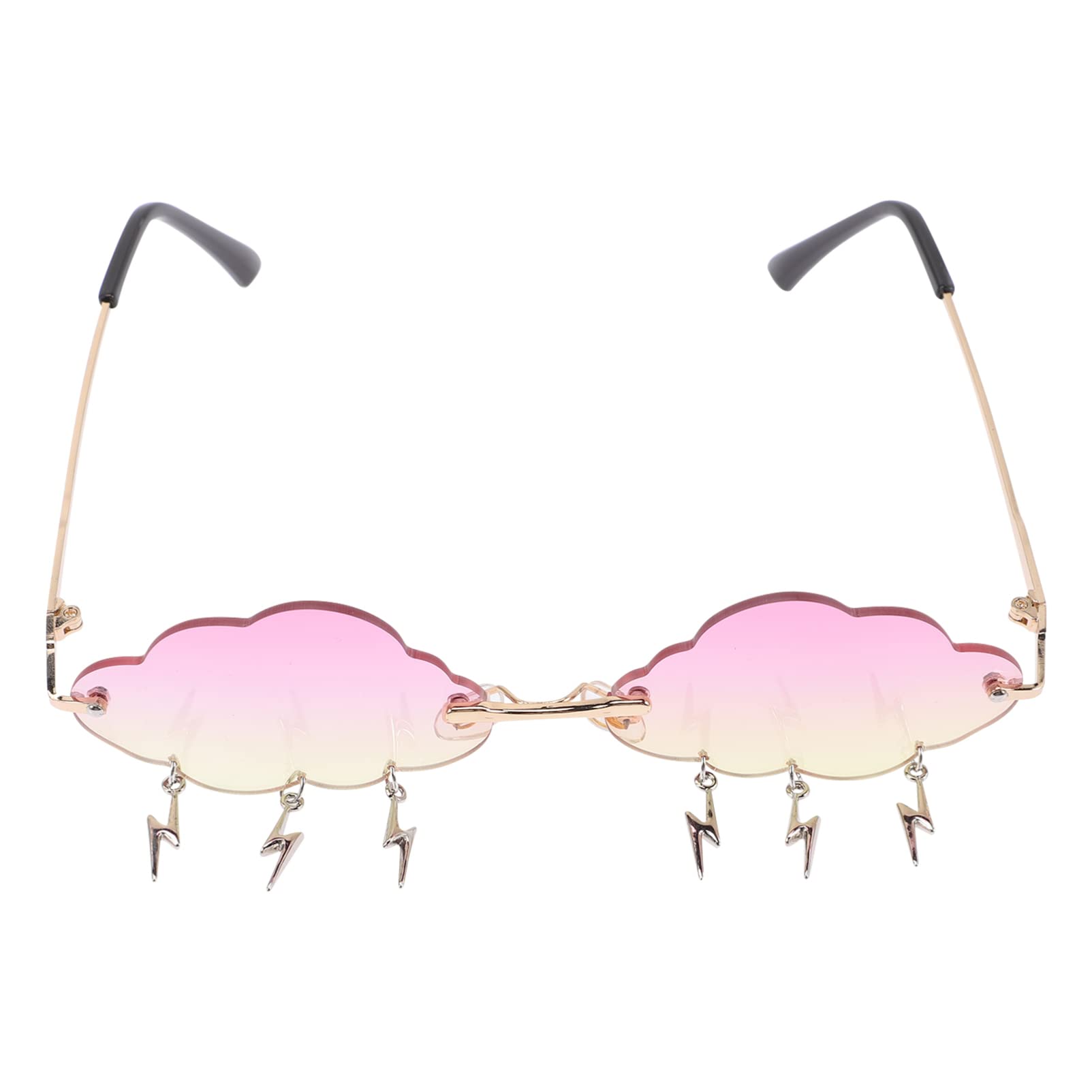 VALICLUD Cloud Sunglasses - Rimless Vintage Rave Sunglasses for Women & Men | 90s Retro Disco Style | Perfect for Music Festivals, Beach Days & Summer Outfits