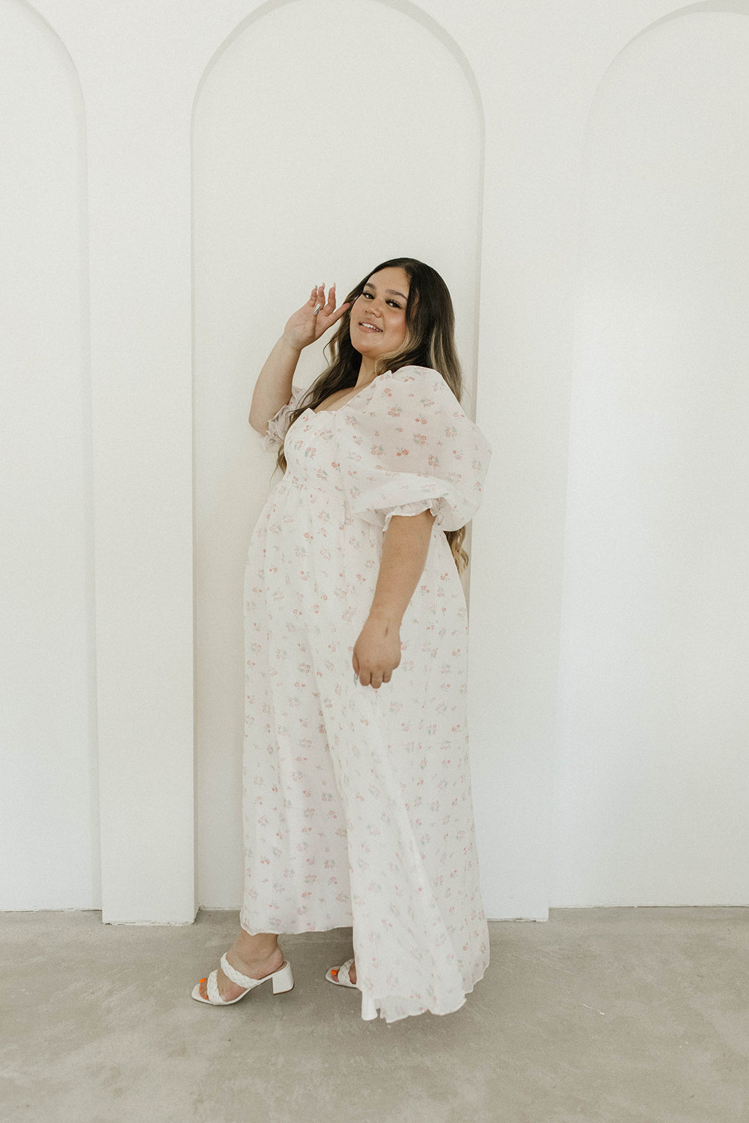 New Mona Maxi Dress with Smocking - Blush Floral Maternity Dress | Bump Friendly & Inclusive Sizing (S-3XL) | Perfect for Pregnancy, Baby Showers & Summer Weddings