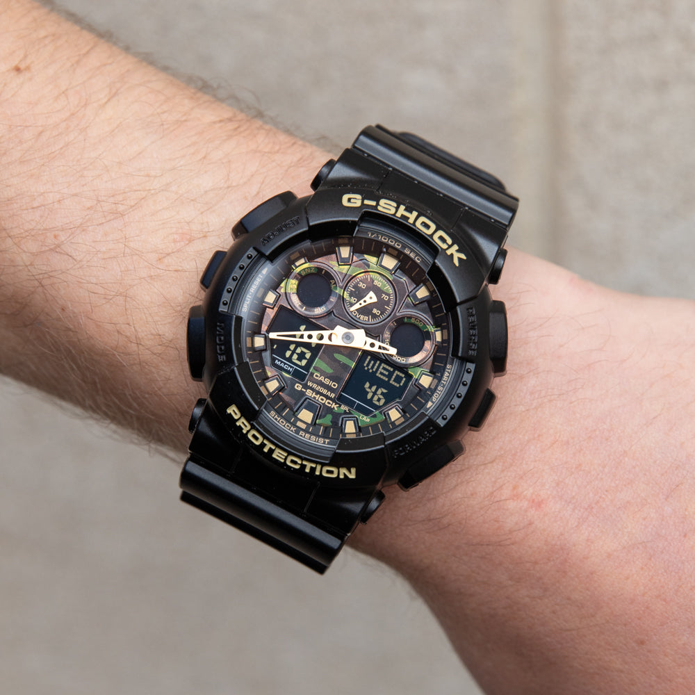 G Shock Camouflage GA100CF 1A9 Men's Military Style Digital Watch - Shock Resistant & Waterproof for Outdoor, Sports, and Tactical Adventures