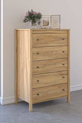 Bermacy 5-Drawer Chest Dresser for Bedroom - Solid Wood Storage Organizer with Smooth Gliding Drawers | Perfect for Clothes, Linens, and Home Organization