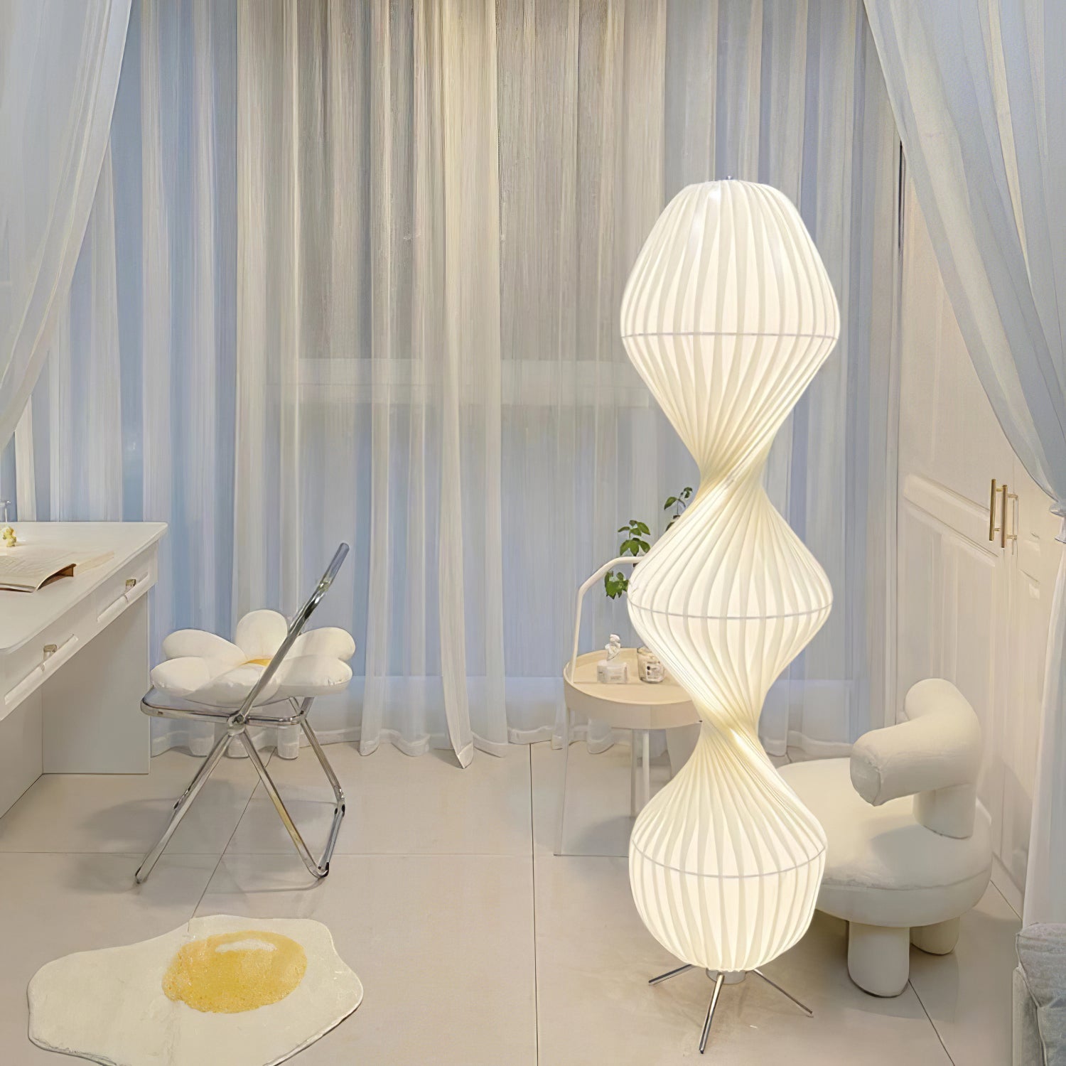 Isadora Modern Floor Lamp - Adjustable LED Standing Light for Living Room, Bedroom & Office - Warm White & Cool White Dimmable Reading Light with Remote Control - Perfect for Home Decor, Night Reading & Workspace Lighting