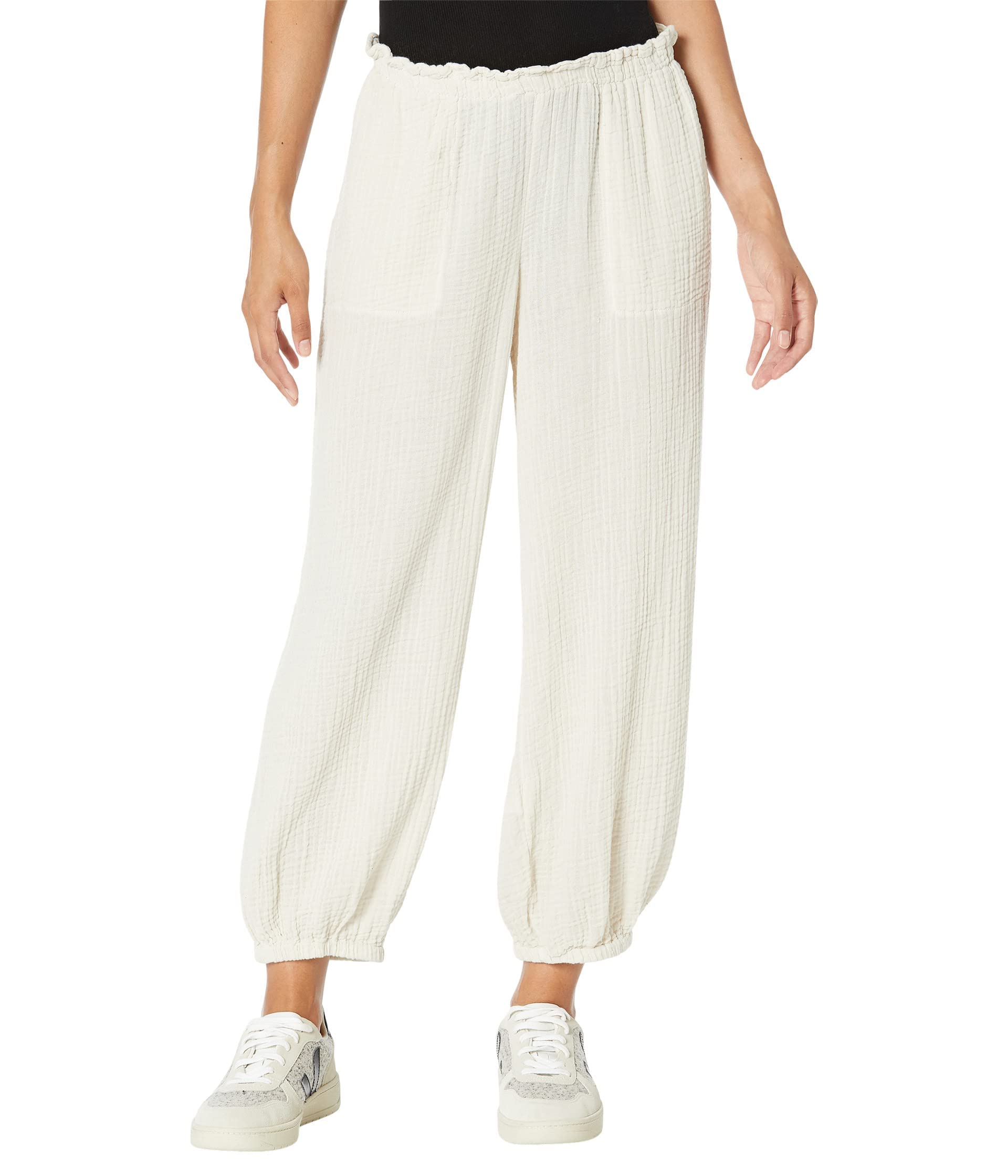 Michael Stars Elsa Double Gauze Pull-On Relaxed Joggers - Women's Soft Lounge Pants for Yoga, Travel & Home Comfort