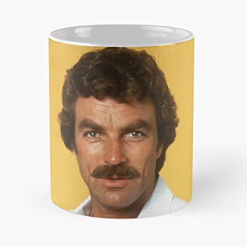 Tom Selleck Mustache Coffee Mug 11oz - Funny Ceramic Tea Cup with Handle - Perfect Gift for Dad, Office Humor & Mustache Lovers - Great for Coffee, Tea or Hot Chocolate at Home or Work