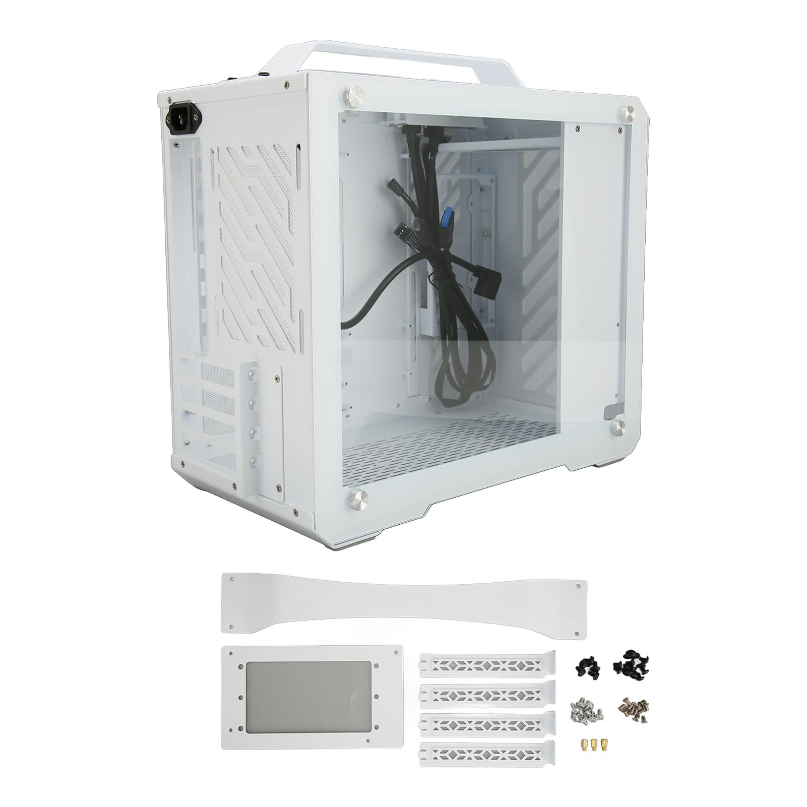 Portable Transparent Mini PC Case - Compact ATX/Micro ATX/Mini ITX Computer Tower Case with Side Panel Window | Perfect for Gaming, Home Office & Small Space Setups