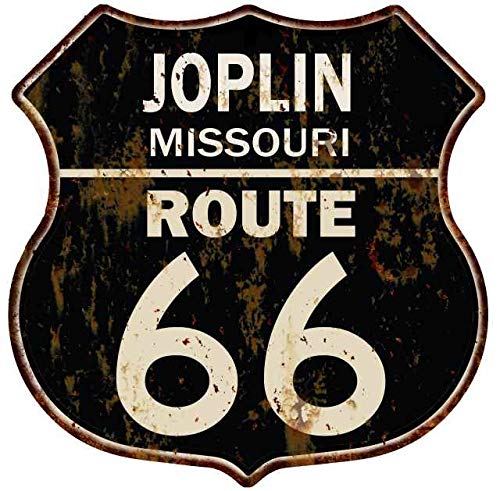 Joplin Missouri Route 66 Shield Metal Sign - 12x12 Inch High Gloss Vintage Wall Decor for Man Cave, Garage & Bar - Perfect for Road Trip Enthusiasts & Americana Collectors