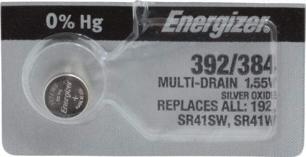 Energizer 392/384 1.55V Silver Oxide Watch Battery - Long-Lasting Power for Watches, Calculators & Small Electronics | Perfect Replacement for SR41, SR41SW, 392, 384 Batteries