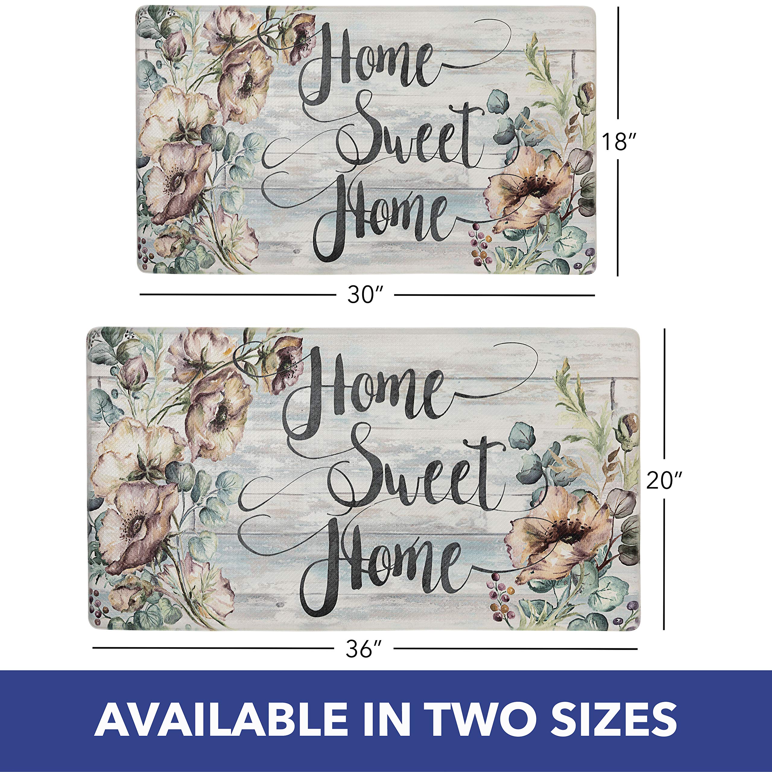 SoHome Anti Fatigue Kitchen Mat - Floral, Stain Resistant, Easy Clean for Home Cooking