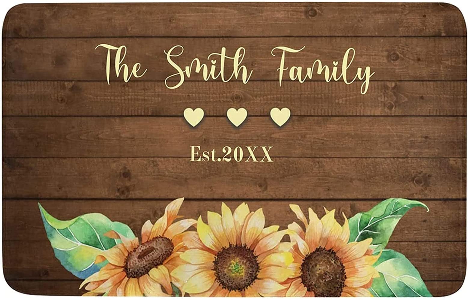 **Personalized Family Name Signs - Custom Wall Decor for Bedroom, Living Room & Nursery - Sunflower Themed Home Decor - Unique Housewarming Gift for Family & Friends**    *(Perfect for adding a cozy touch to your home, nursery decor, or as a thoughtful housewarming gift!)*