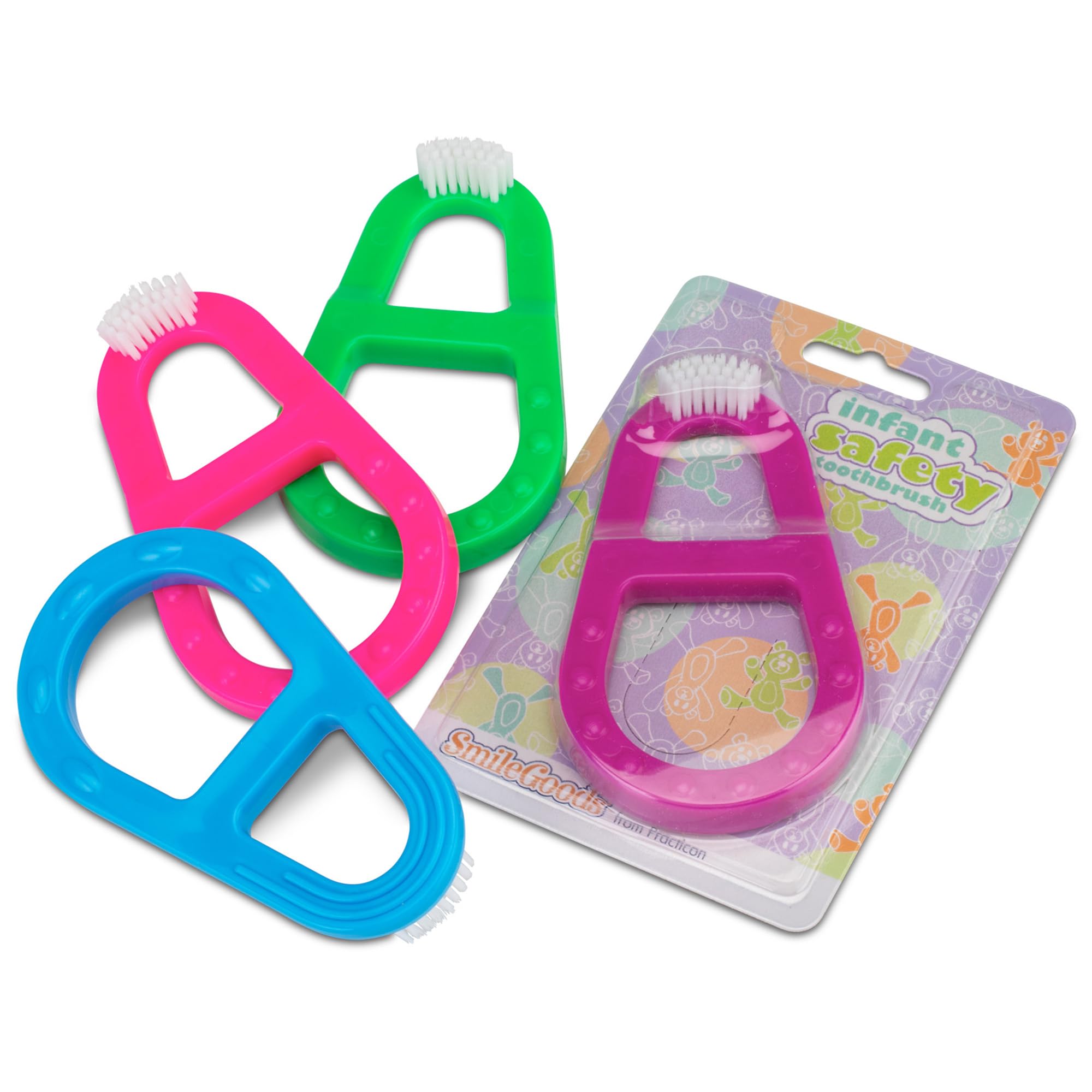 SmileGoods 24 Pack Infant Safety Toothbrushes - Soft Bristle Baby Toothbrushes for 0-24 Months, Individually Wrapped, BPA-Free (Assorted Colors) - Perfect for Daycare, Travel & First Dental Care