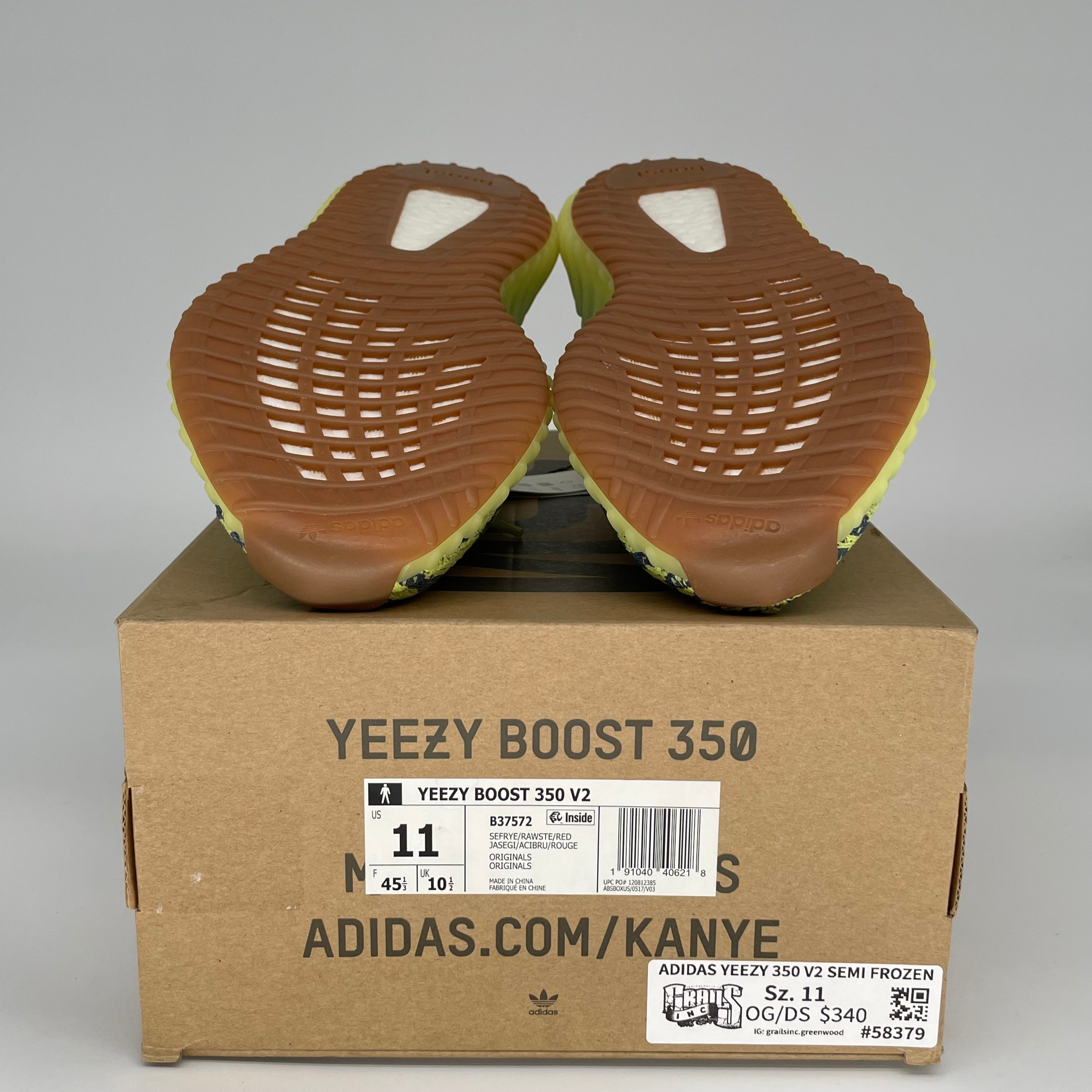 Adidas Yeezy Boost 350 V2 Semi Frozen Yellow - Men's Size 11 (B37572) | Limited Edition Sneakers for Running, Streetwear & Casual Fashion