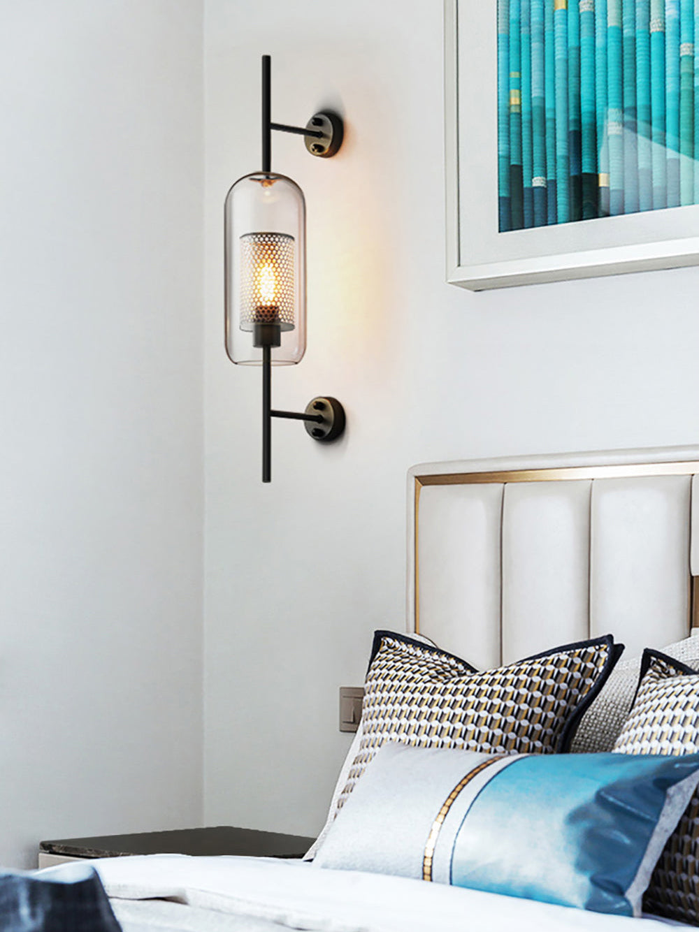 Chiswick Glass Wall Lamp - Modern LED Sconce Light for Living Room, Bedroom, and Hallway - Elegant Home Decor Lighting Fixture