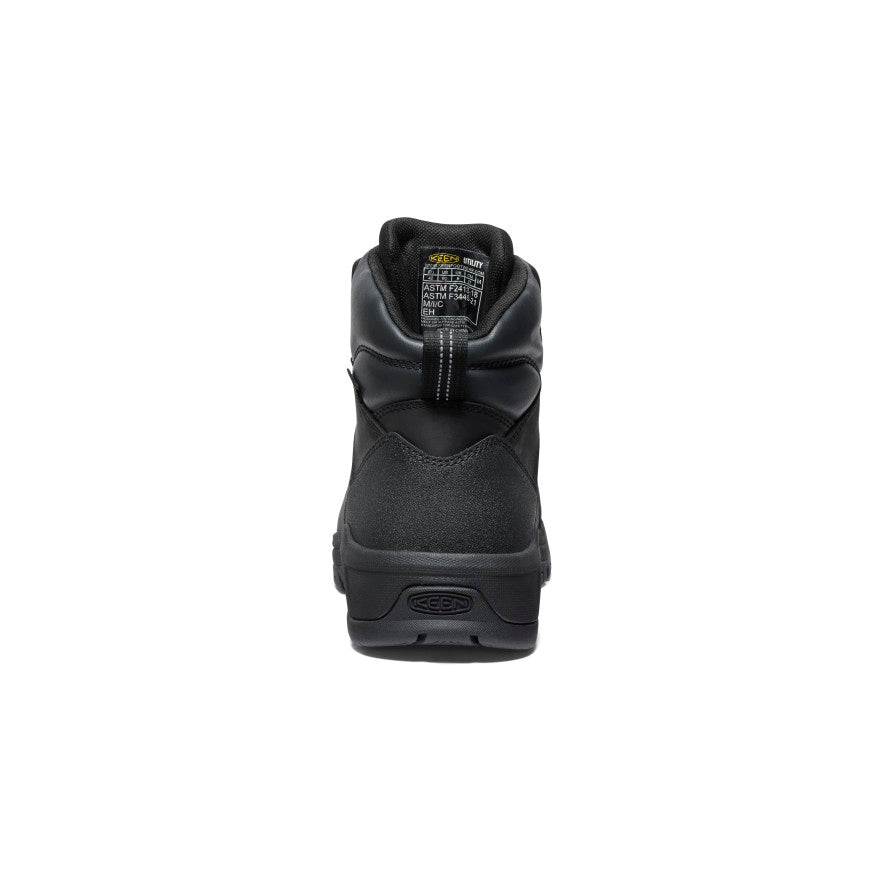 Men's Evanston 6 Waterproof Work Boot with Carbon Toe - Black/Black - Durable Safety Boots for Construction, Hiking & Outdoor Work