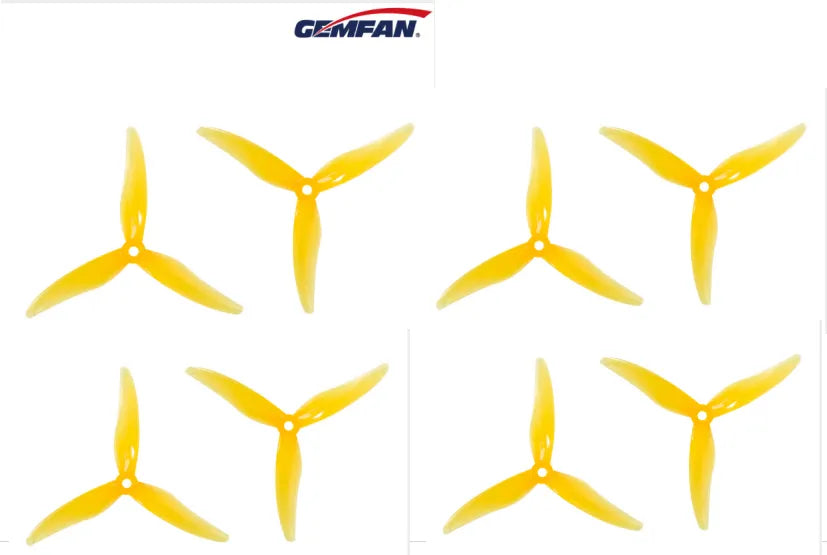 GEMFAN HURRICANE 51477 3-Blade Propeller Set - 8 Pack - High-Performance Drones & FPV Racing - Compatible with DJI, EMAX, and Other RC Quadcopters - Perfect for Aerial Photography, Freestyle Flying, and Professional Drone Racing