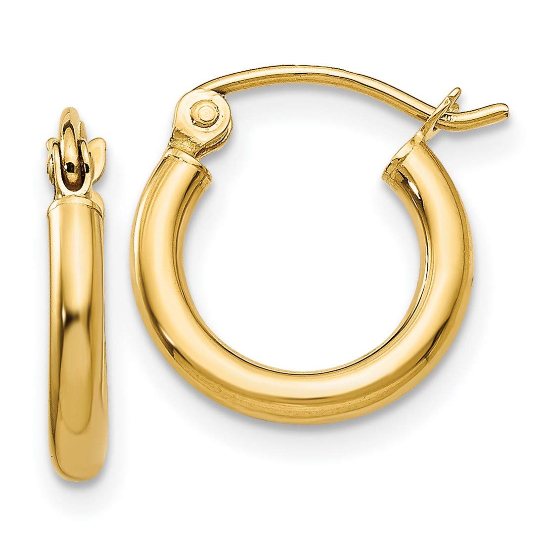 2mm Classic Hoop Earrings in Real 14k Yellow Gold - Minimalist Everyday Jewelry for Women, Perfect for Work, Date Night & Gifting