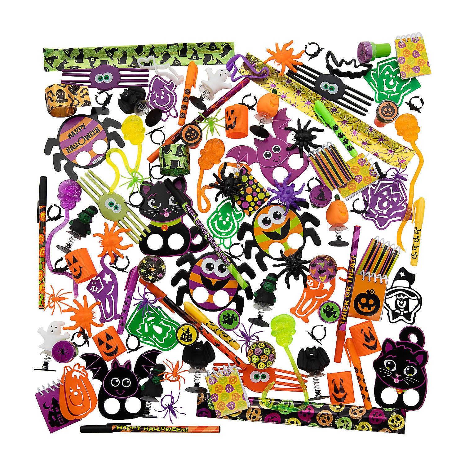 Halloween Iconic Toy Assortment - 250 Piece Bulk Party Favors for Trick or Treat, Classroom Prizes & Goodie Bags