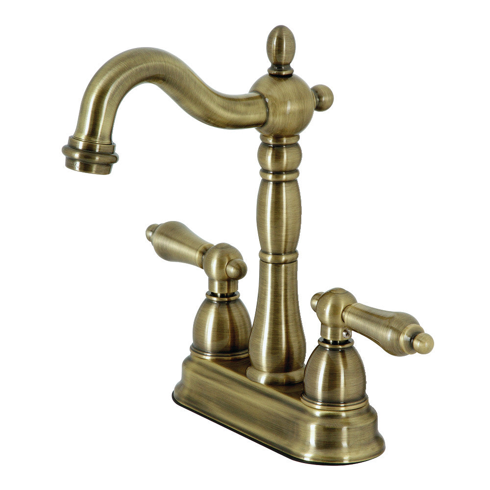 Kingston Brass KB1491AL Heritage Two Handle Bar Faucet - Vintage Style Brass Kitchen Sink Faucet for Farmhouse & Modern Homes - Perfect for Bars, Restaurants, and Home Kitchens